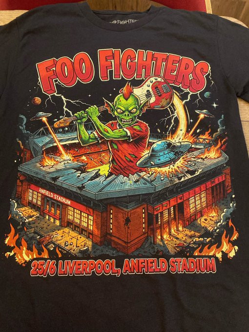 Foo Fighters Event Tee In Liverpool UK June 25 2026 T-Shirt, reprint