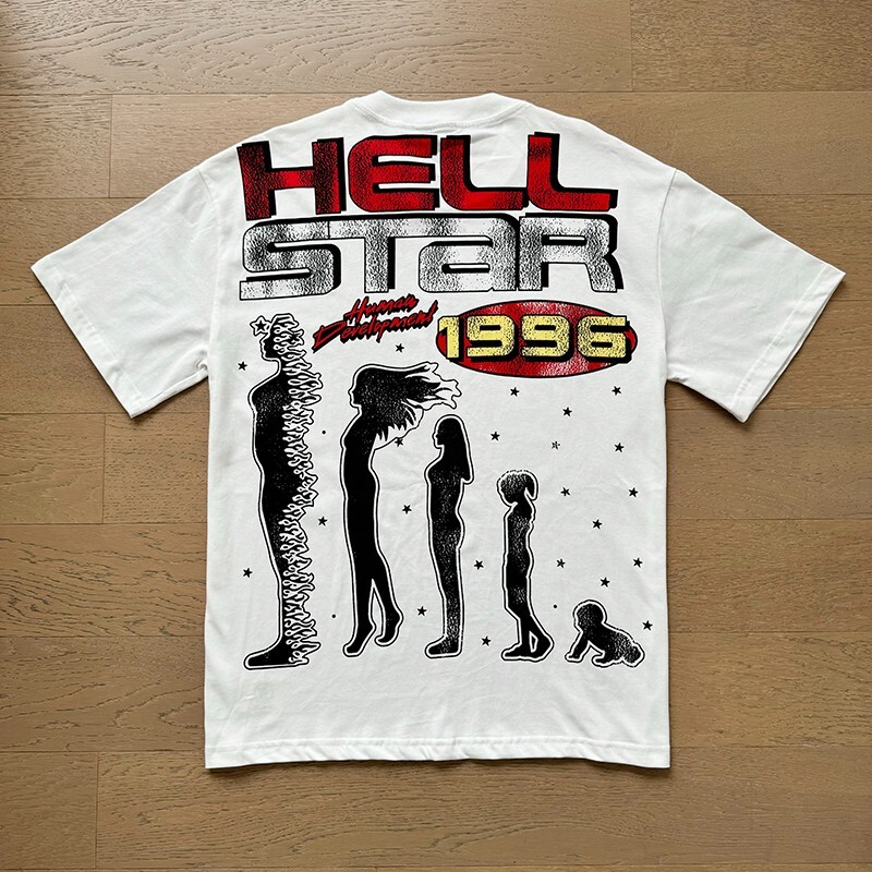 24SS Hell Studios star Skull print Tee INS Style high street trend Men&rsquo;s T-shirt