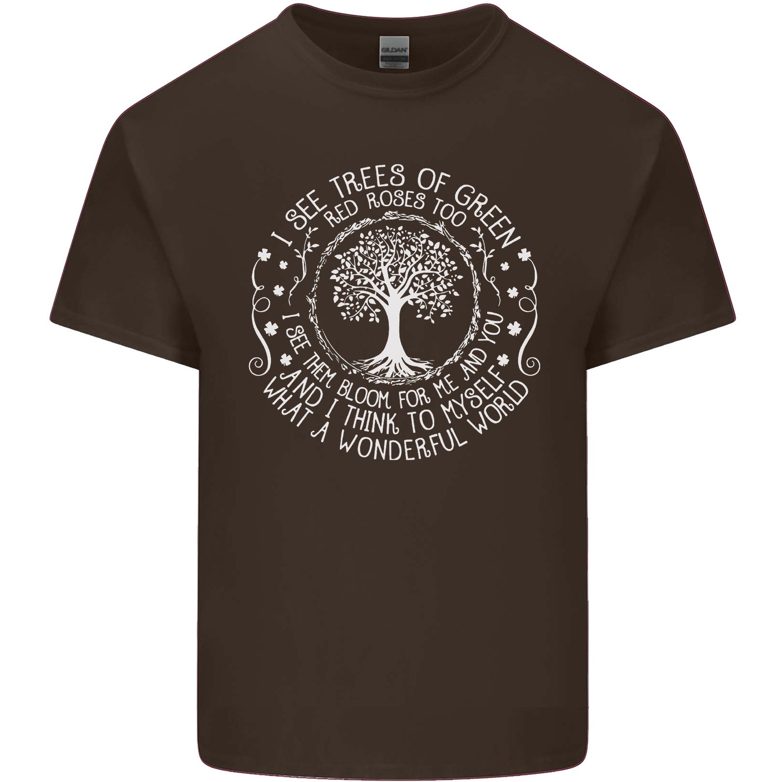 Trees What a Wonderful World Environment Mens Light Cotton T-Shirt