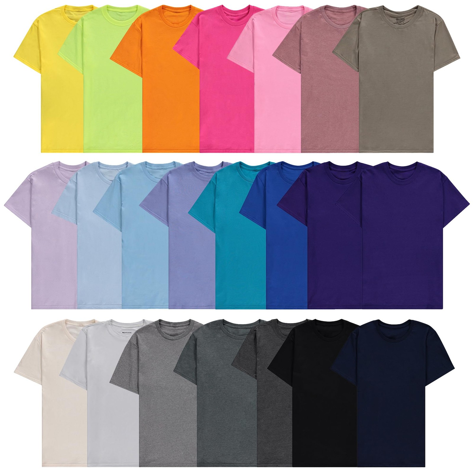 24 Pack BILLIONHATS Mens Cotton Short Sleeve Lightweight T-Shirts, Tees ( 3XL)