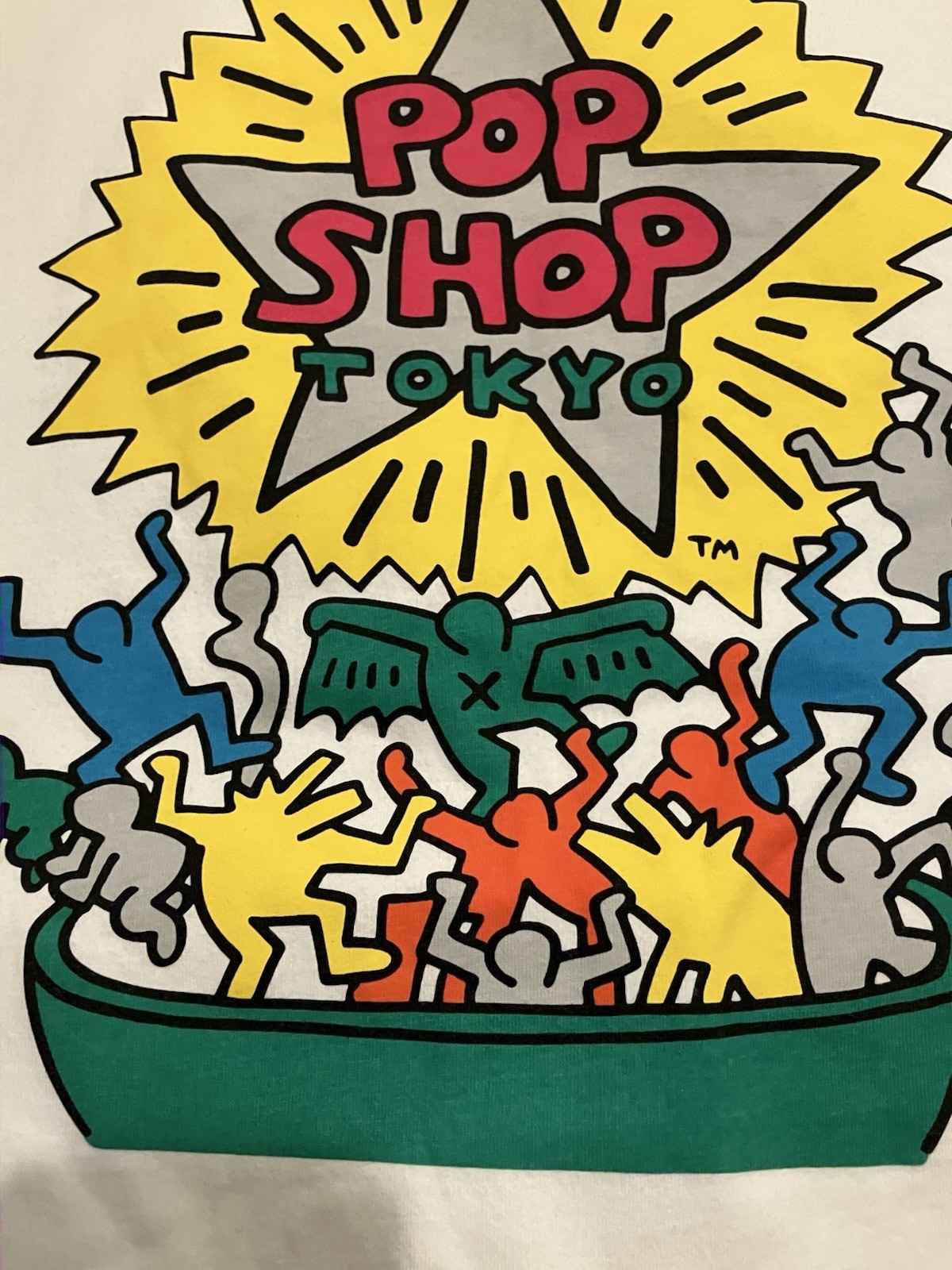 Uniqlo Keith Haring x Tokyo Pop Shop T Shirt White w Street Art Graphic Size L