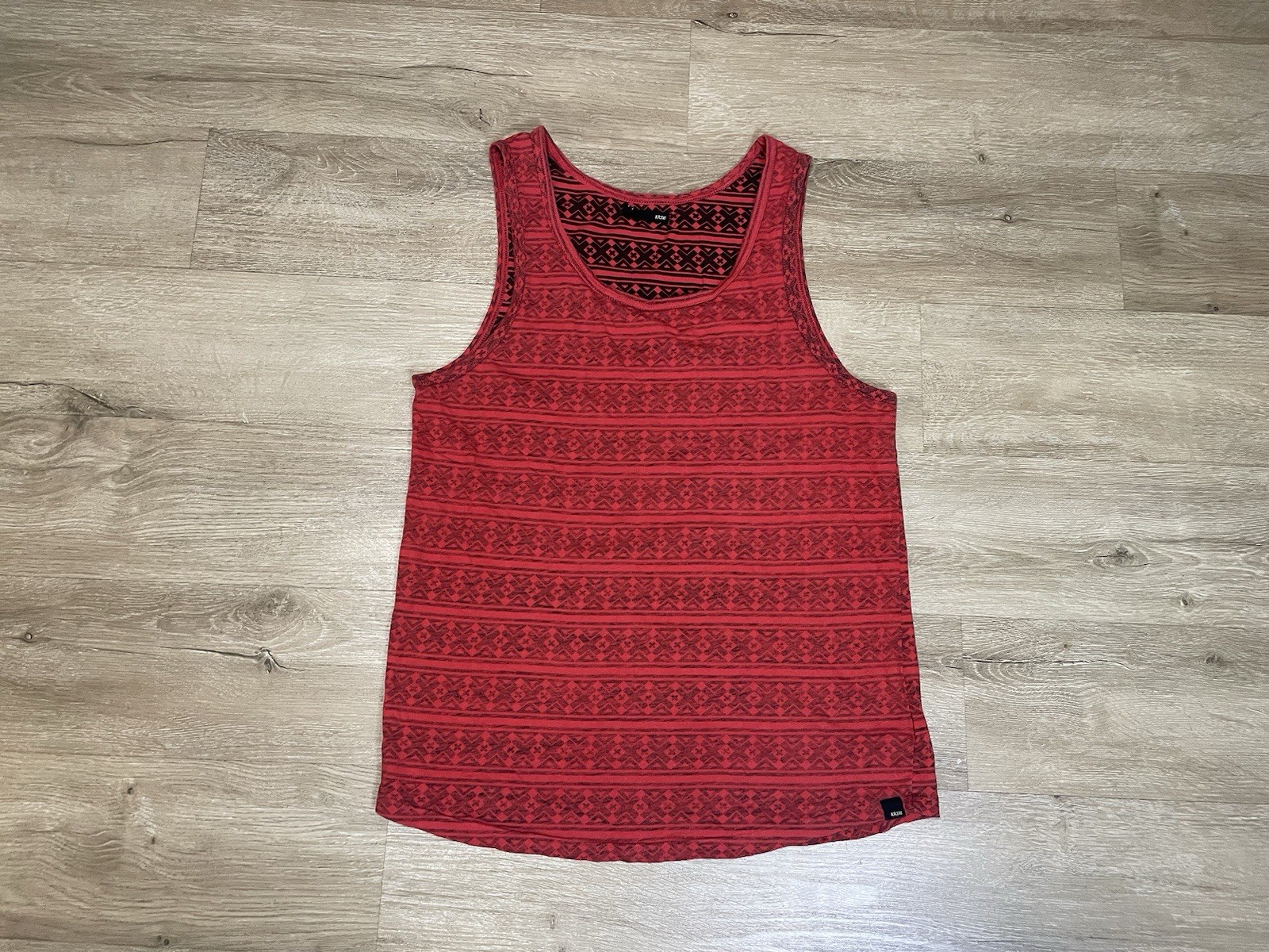 Krew Original Sz M Red Streetwear Muscle Sleeveless Cotton Shirt Skate Surf