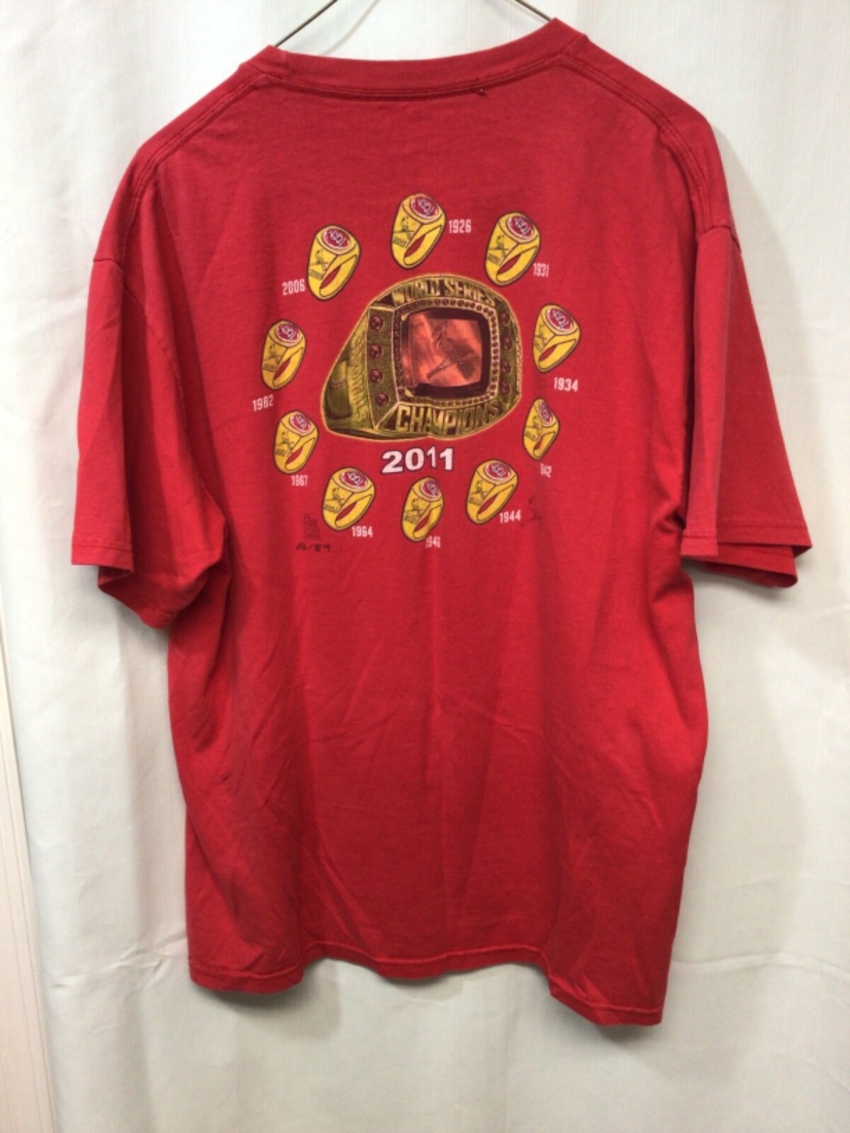 St Louis Cardinals 2011 World Series Champions Red Large T Shirt MLB Licensed