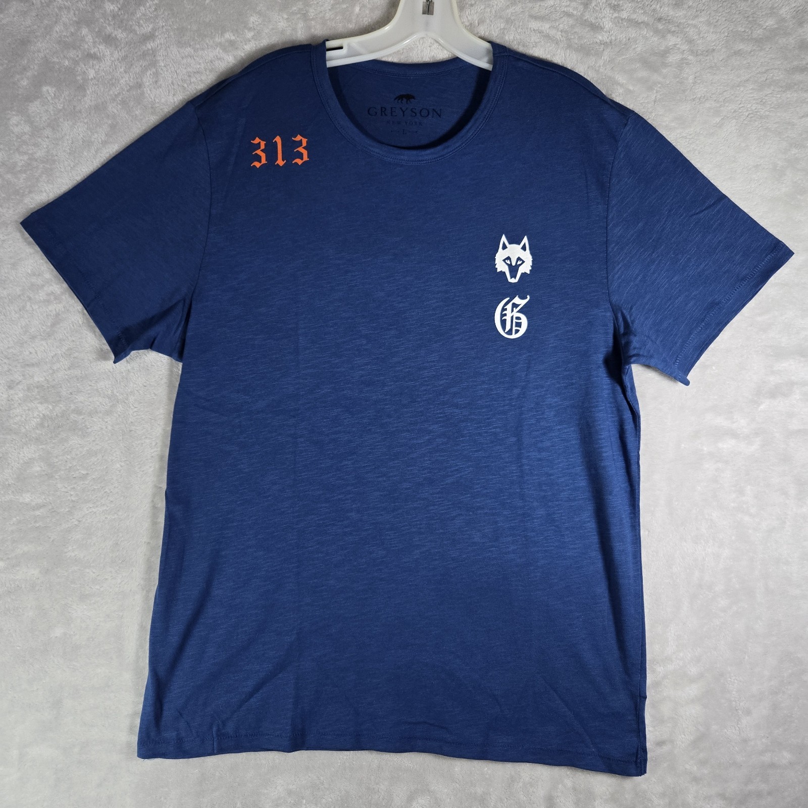 Greyson Detroit 313 T-Shirt Mens Size Large L Royal Blue Graphic Tee Streetwear