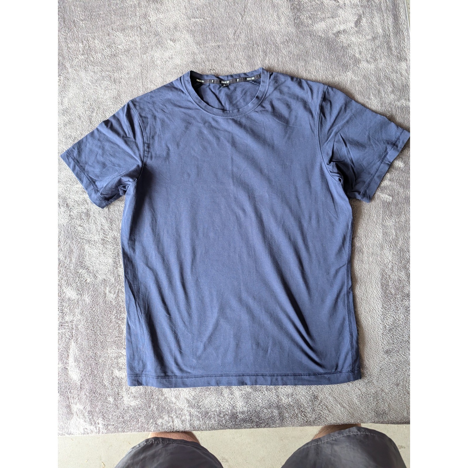 Public Rec Mens Go-To Tee Navy Blue Pima Cotton Tencel Stretch T-Shirt Size M