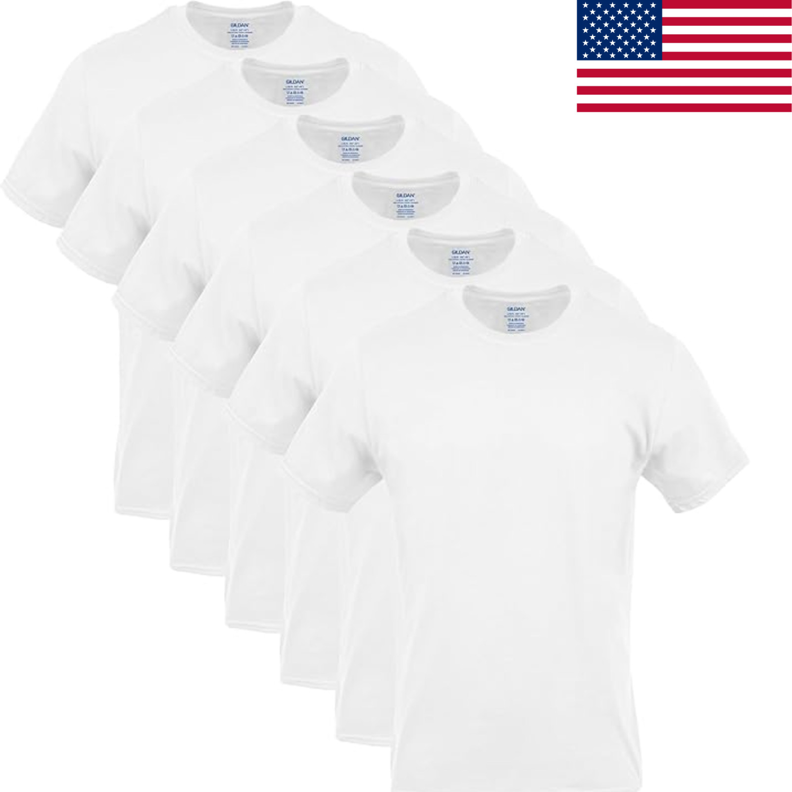 Gildan Men’s Crew Neck T-Shirts Multipack G1100 Cotton Tee