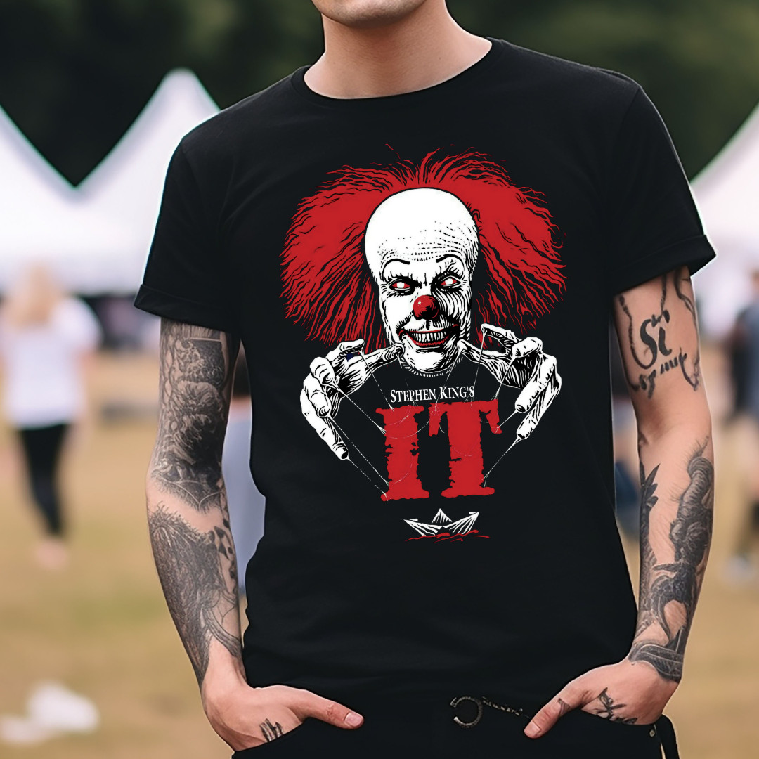 It Pennywise Stephen King Movie Horror T-Shirt Black S-3XL
