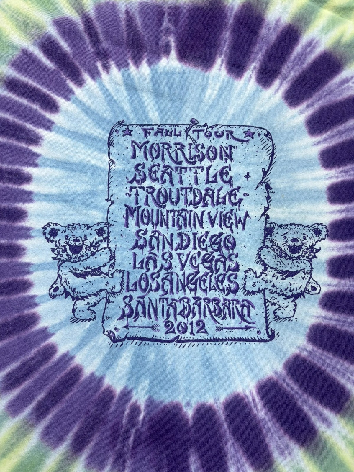 Vintage Hand Dyed by Sundog Men&rsquo;s T shirt Furthur Fall Tour 2012 Tie dye – 2XL