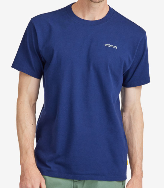 Allbirds Men&rsquo;s Navy Soft Stretchy Organic Cotton Logo T-Shirt Size Medium