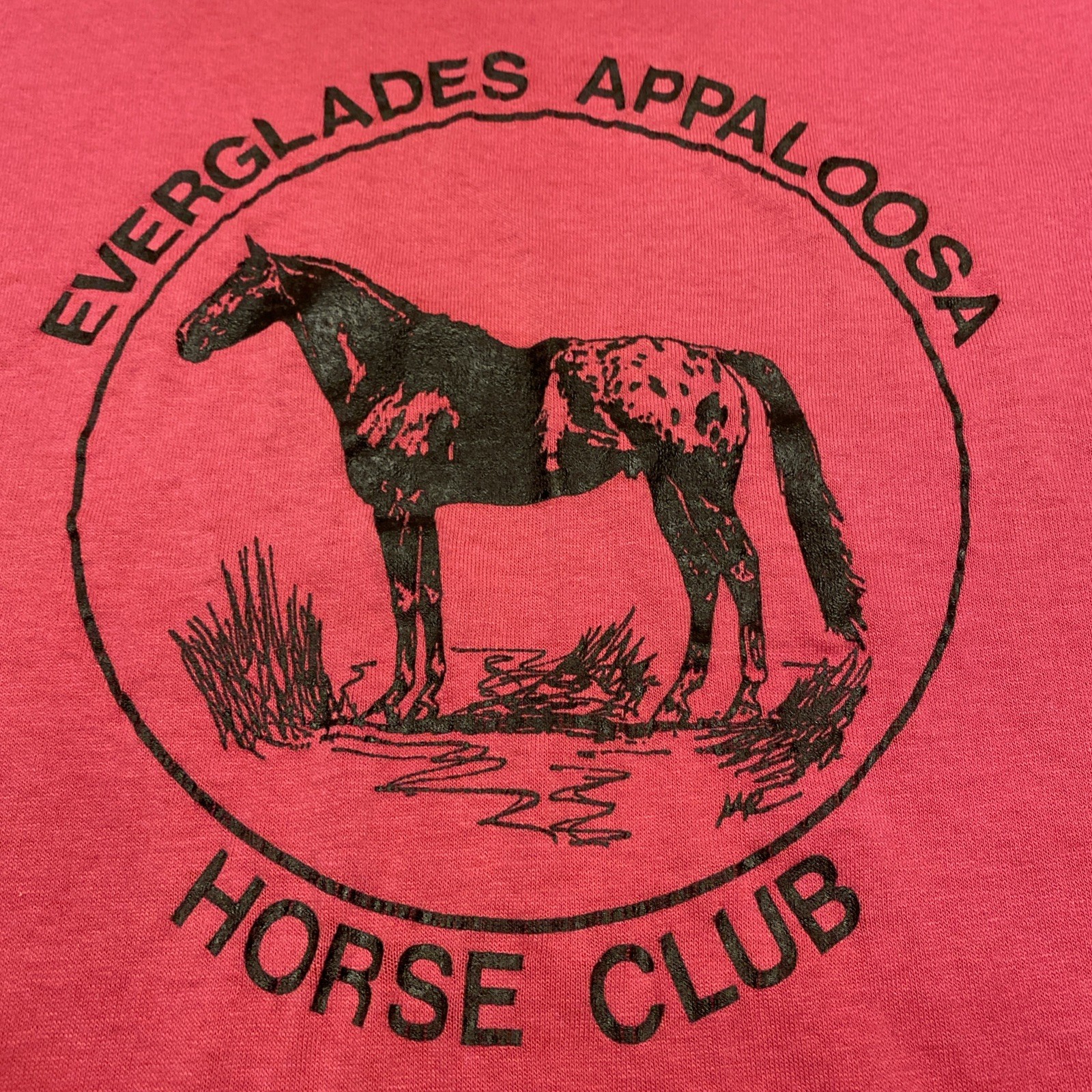 Vintage 90s Shirt XL Single Stitch Everglades Appaloosa Horse Club FL 20×26.5”