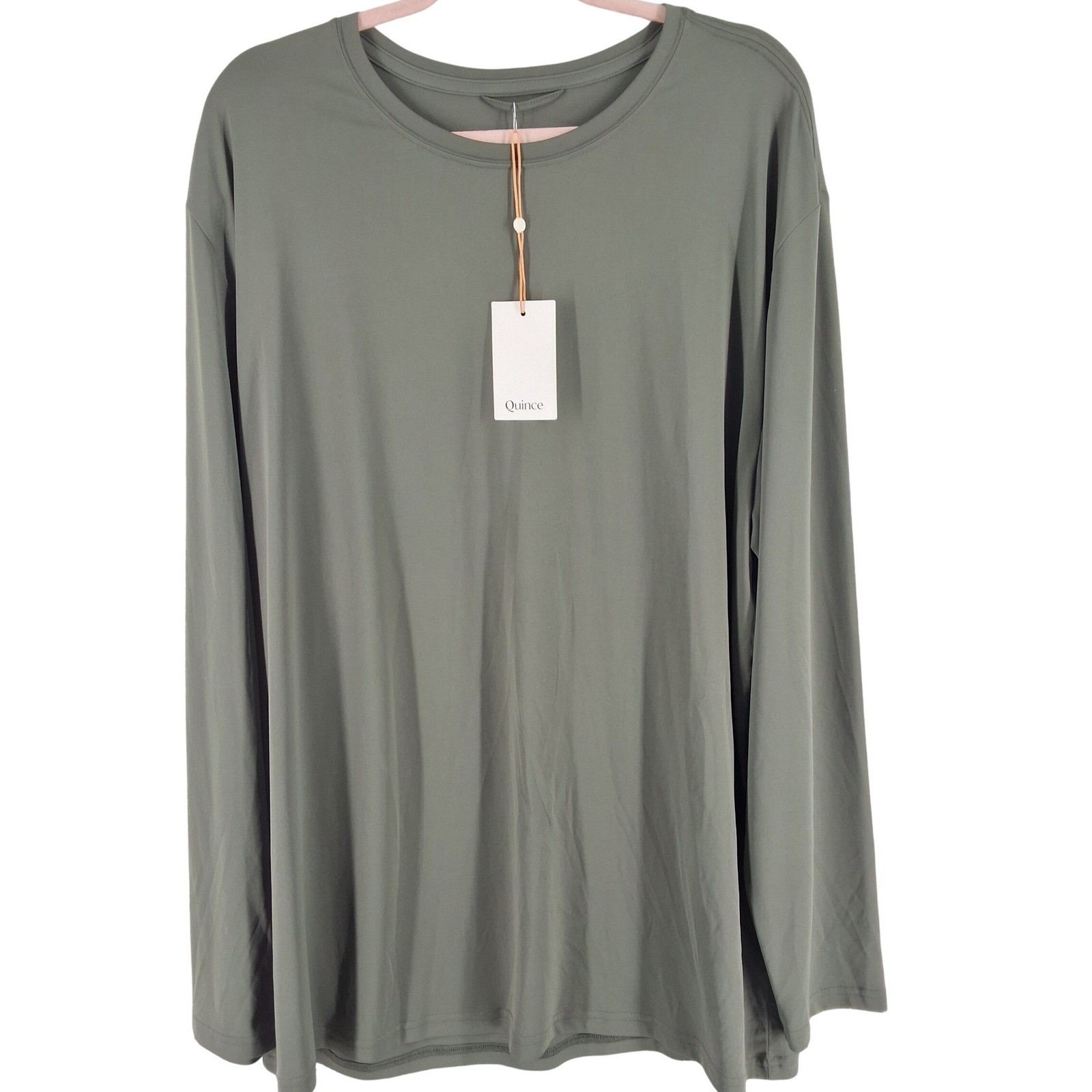 Quince Ultra-Soft Tencel Modal Long Sleeve Tee Heritage Olive Green XXL NWT