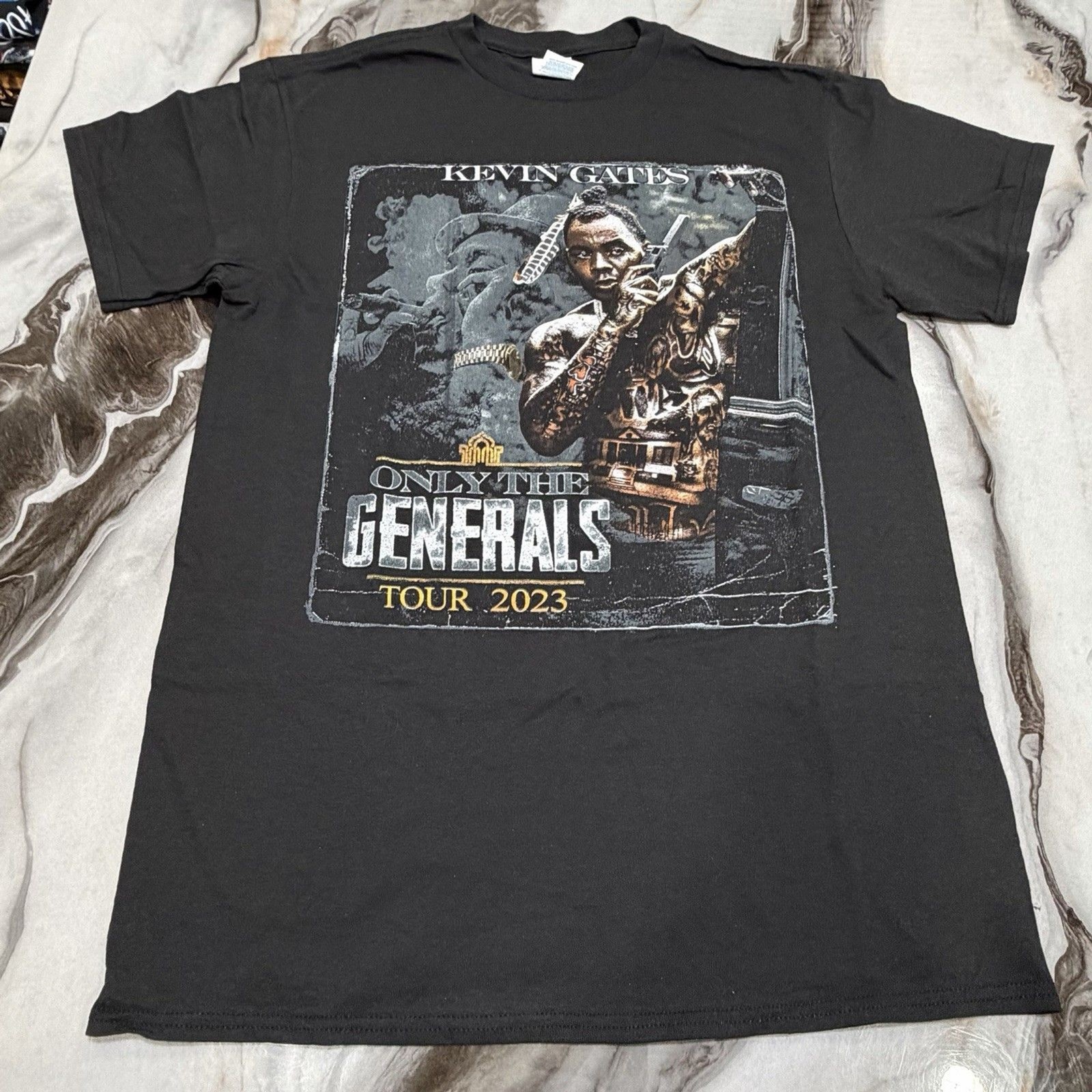 Kevin Gates Only The Generals Tour 2023 Shirt Black Graphic Tee Men’s Size M EUC