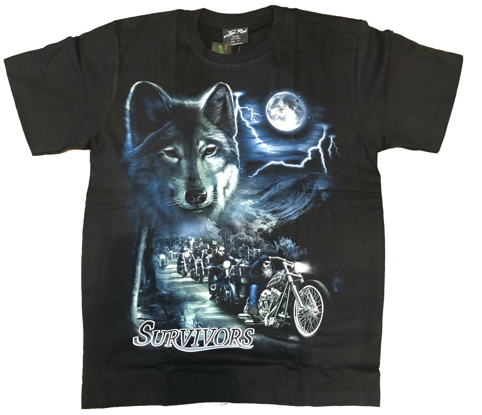 MENS WOMEN BIKER MOTORCYCLE GLOW IN DARK WOLF 3D PRINT T-SHIRT COTTON – SC6