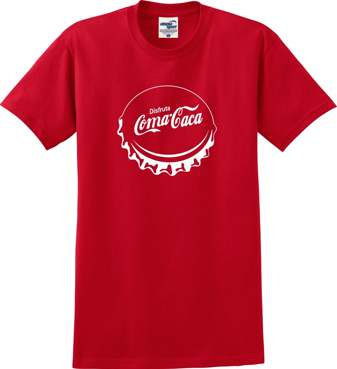 Disfruta Coma-Caca (Enjoy Eat Poop) Bottle Cap Parody Funny Unisex T-Shirt S-5X