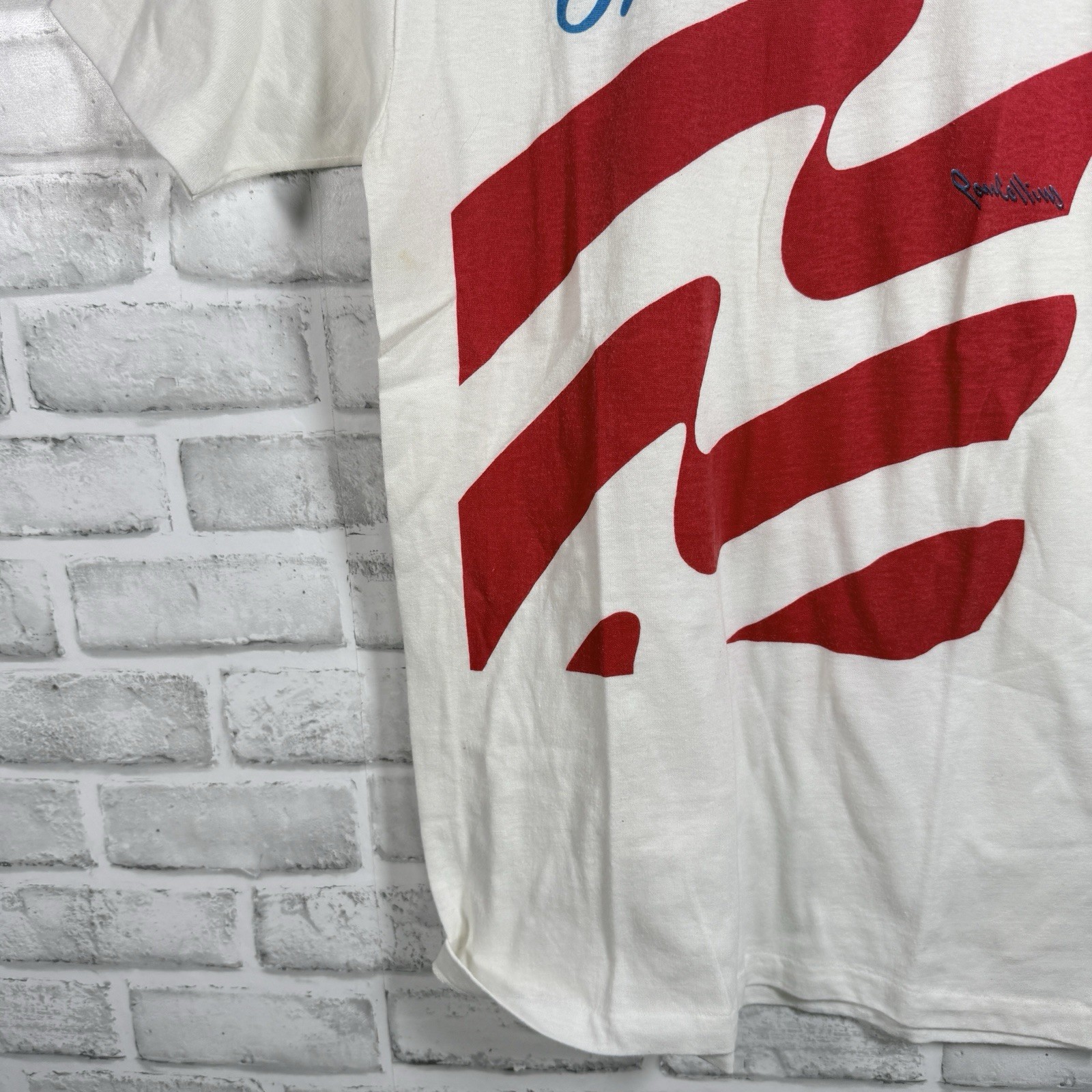 VTG Bantam White Freedom Run 1984 Graphic Tee Mens Size M USA Single Stitch