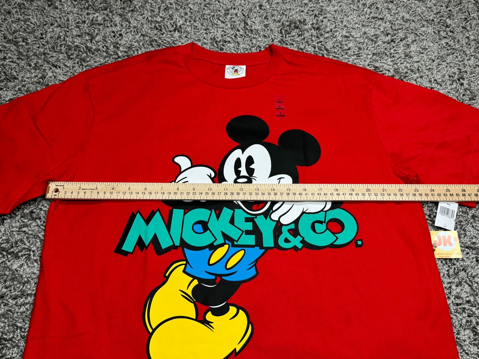 NEW Disney Parks Shirt Adult Large Red Mickey Mouse And Co Blue Black Yellow