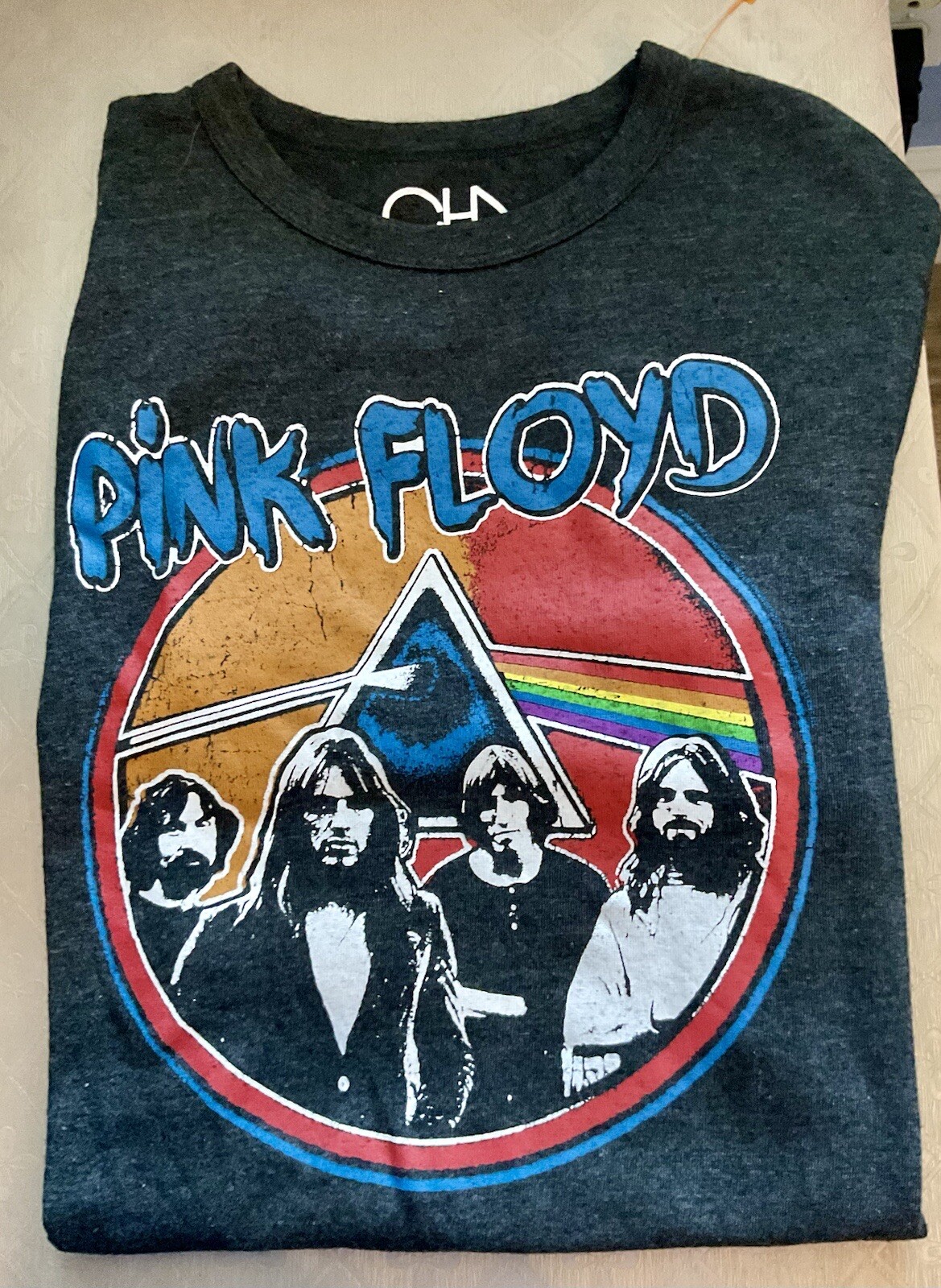 CHASER Pink Floyd band Dark side of the Moon t shirt Black Gray size Med