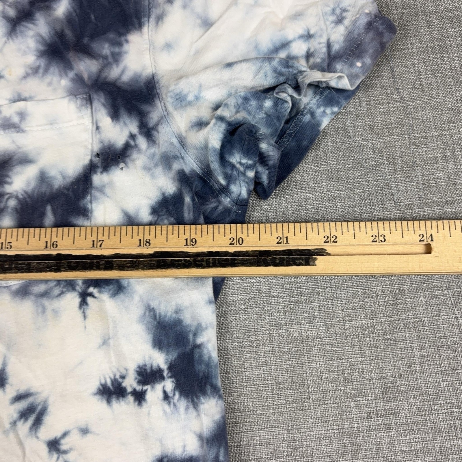 Abercrombie & Fitch Shirt Mens M Blue Tie Dye Henley Pocket Tee Cotton Jersey
