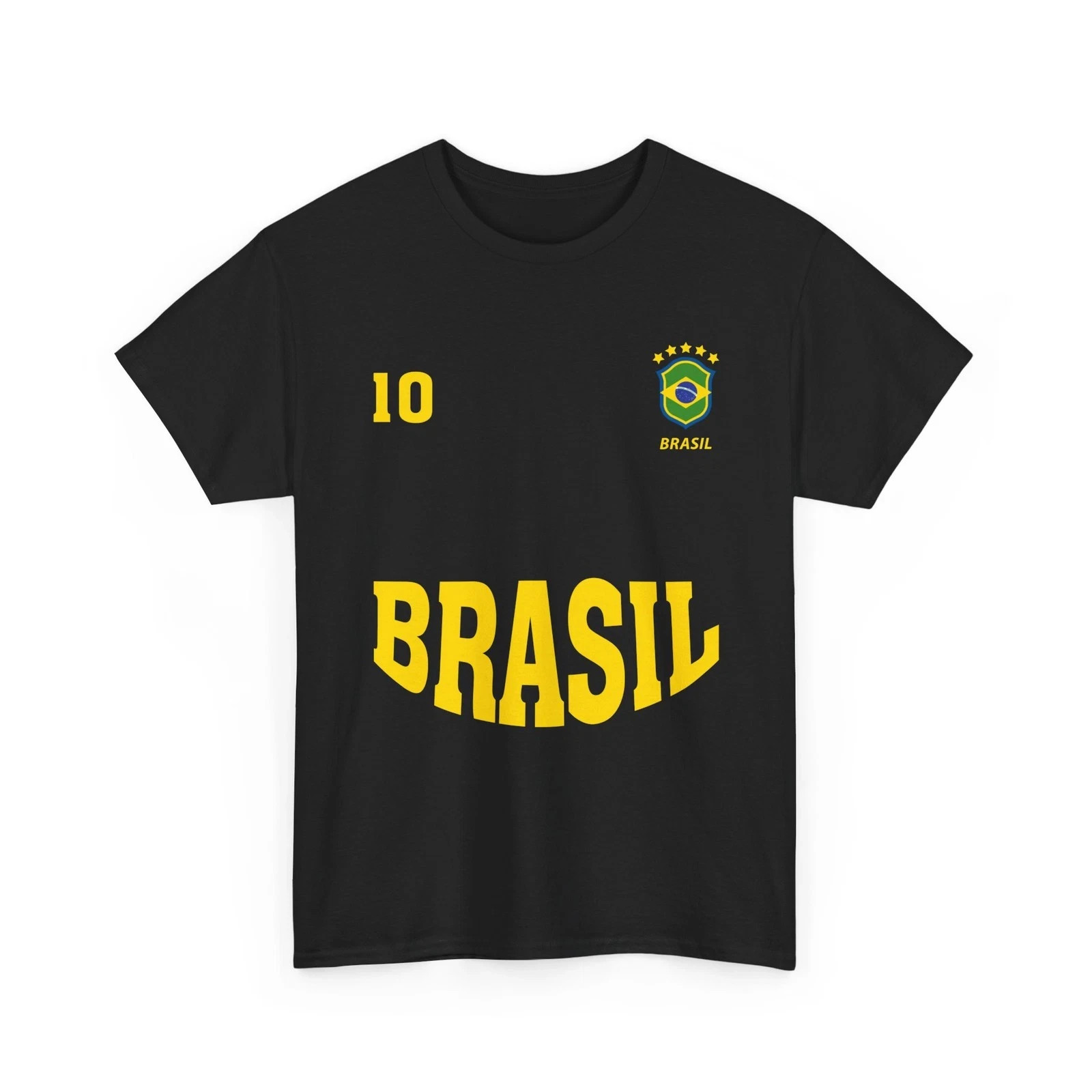 Apparel Brazil T-Shirt, Number 10 Brazilian Team Sports Fans Shirt