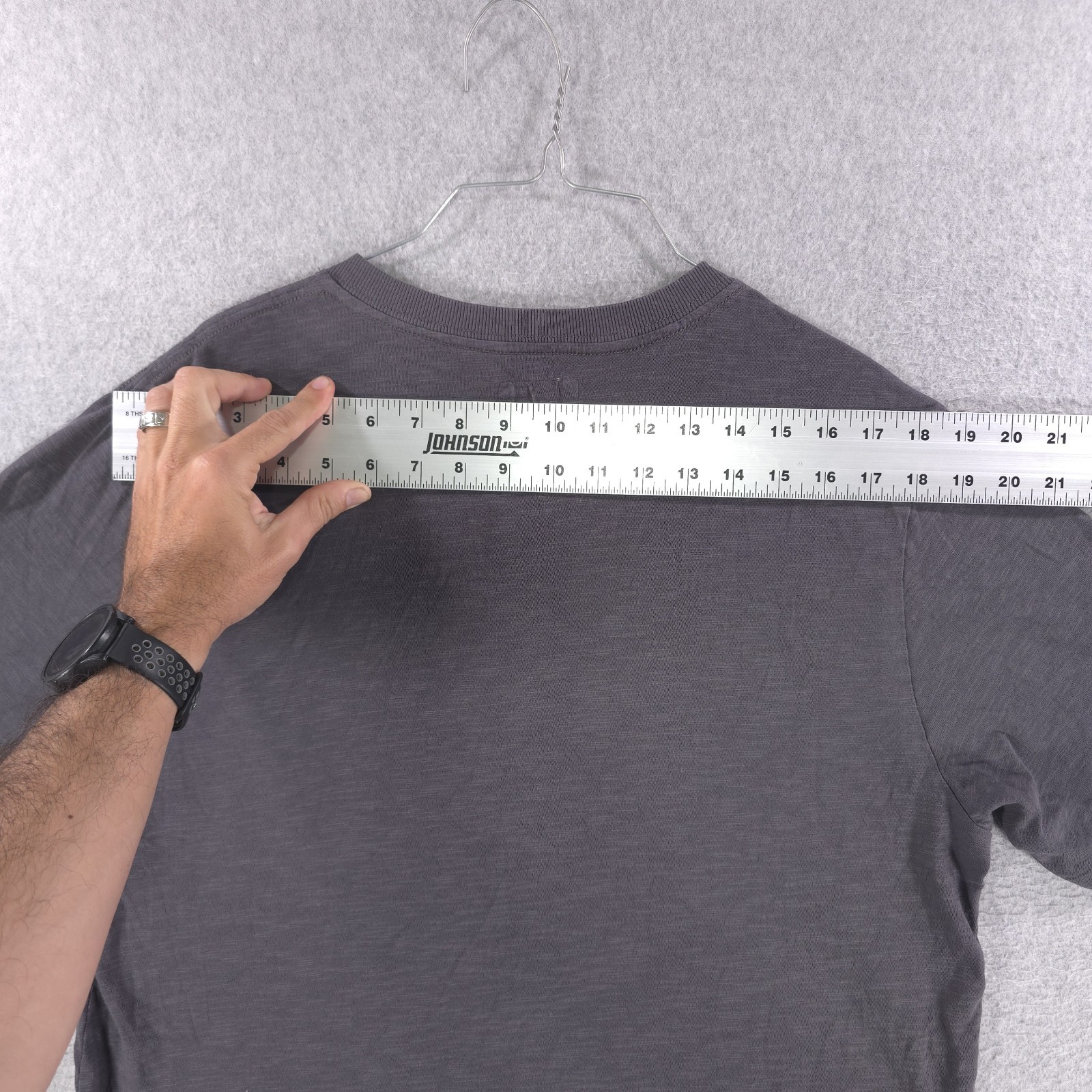 Pact Organic Cotton Gray Short Sleeve 2 Button Pocket Henley Shirt Mens Large