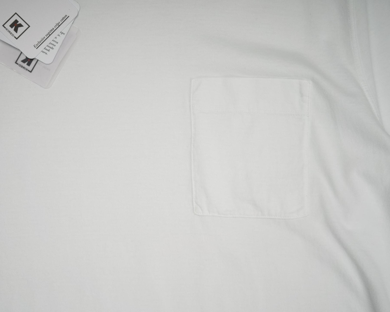 Kired Kiton $250 NWT White Supima Crepe Cotton Long Sleeve T-Shirt M (50 IT)