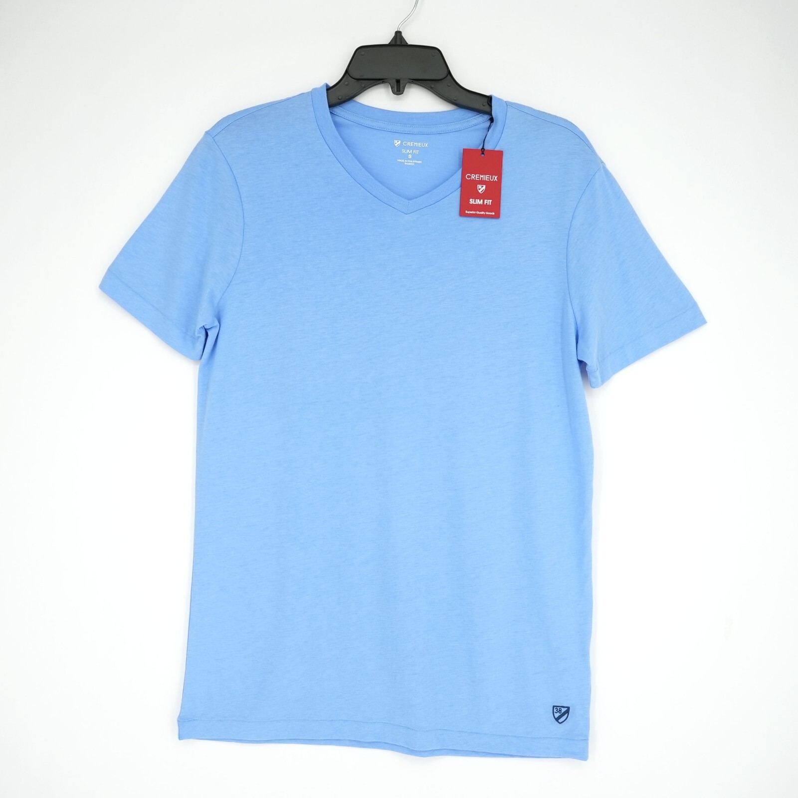 Cremieux Men&rsquo;s Short-Sleeve Shirt S SLIM FIT Blue V-Neck NWT