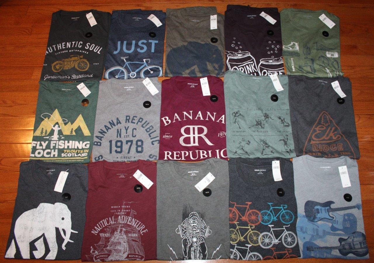 NEW NWT Mens Banana Republic Graphic Logo Elephant Tee T-Shirt 25 Styles Choose