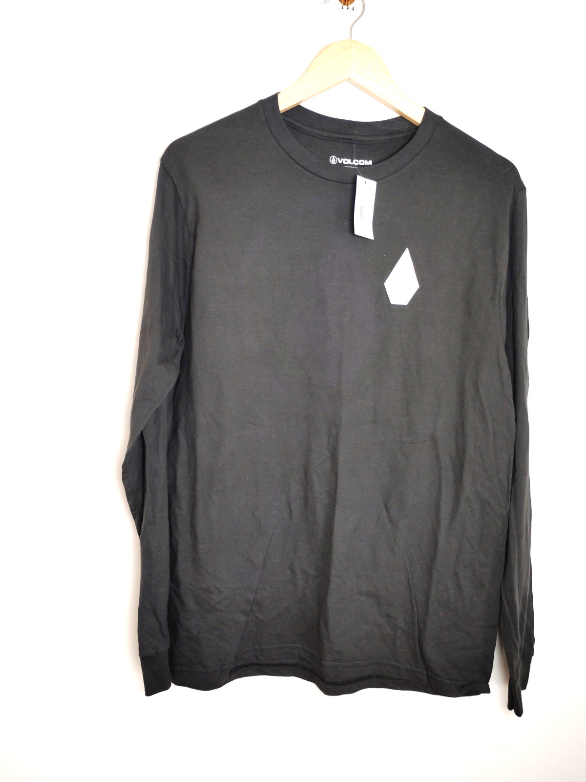 NWT Men Volcom Stone Euro Corpo Black Long Sleeve Graphic Athletic Preppy Logo M