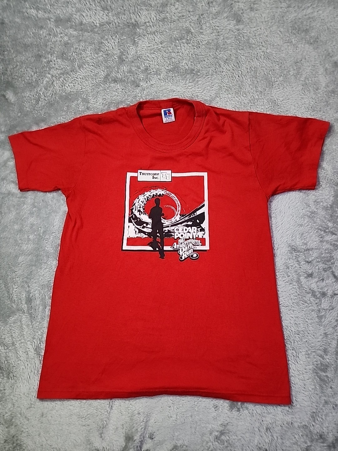 VINTAGE 80s Cedar Point Amusement Park Shirt Medium Single Stitch Roller Coaster