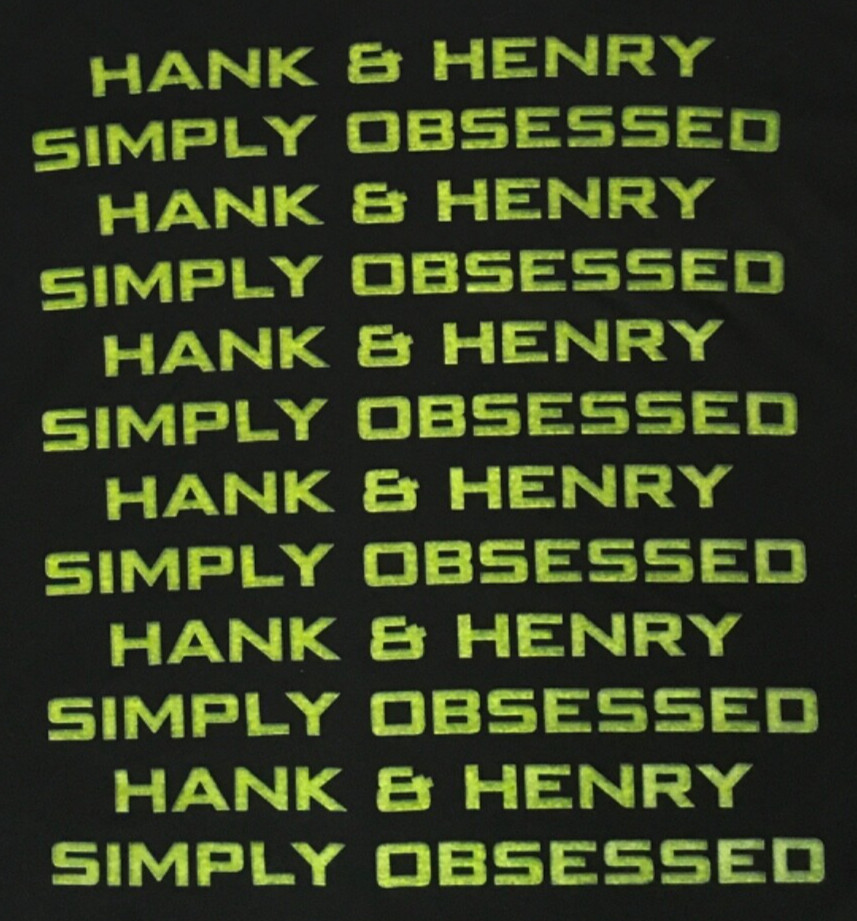 Hank & Henry Simply Obsessed Mens T shirt Size XL Black Green Crew Neckline