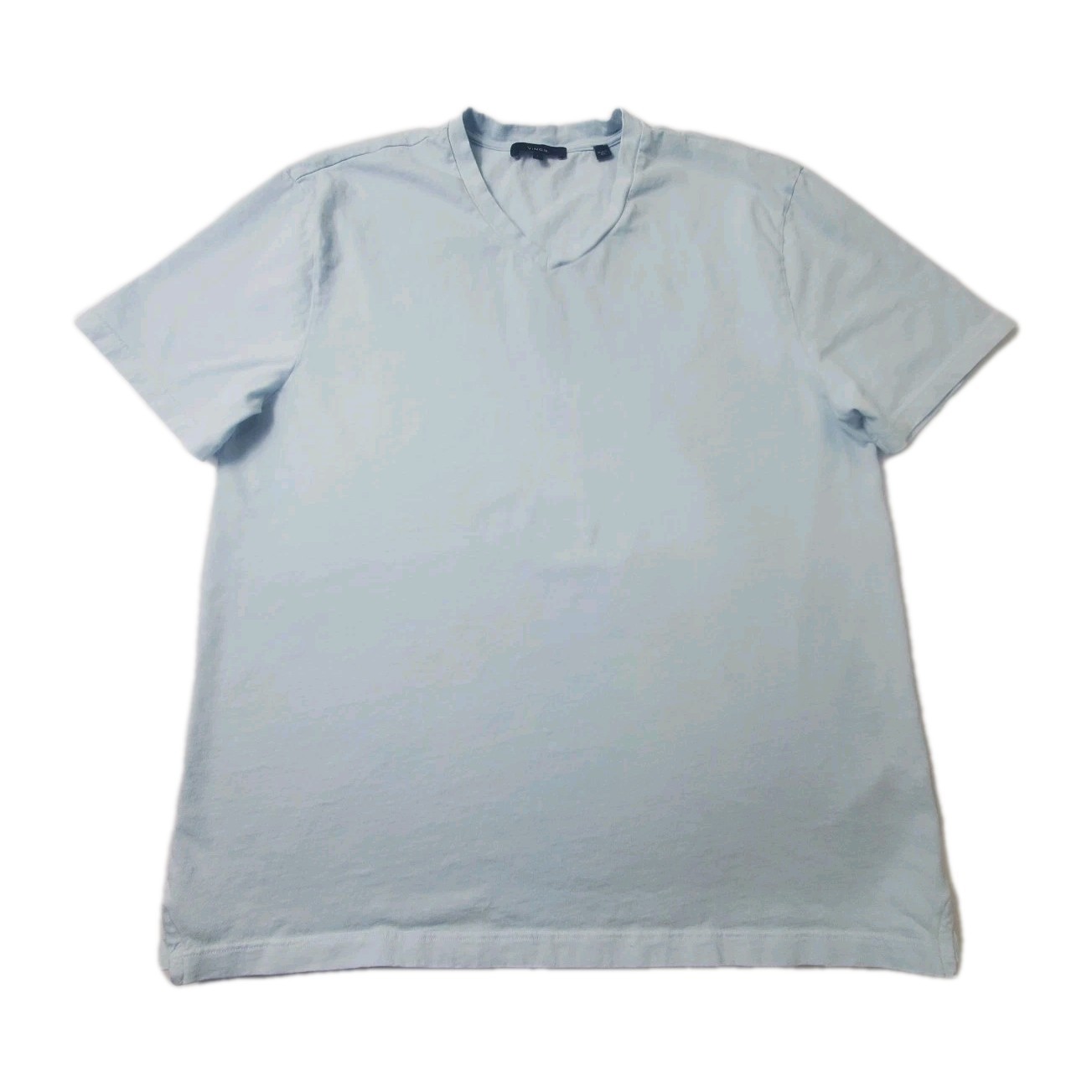Vince T-Shirt Men&rsquo;s Size Large Blue Short Sleeve V-Neck Causal 100% Cotton Adult