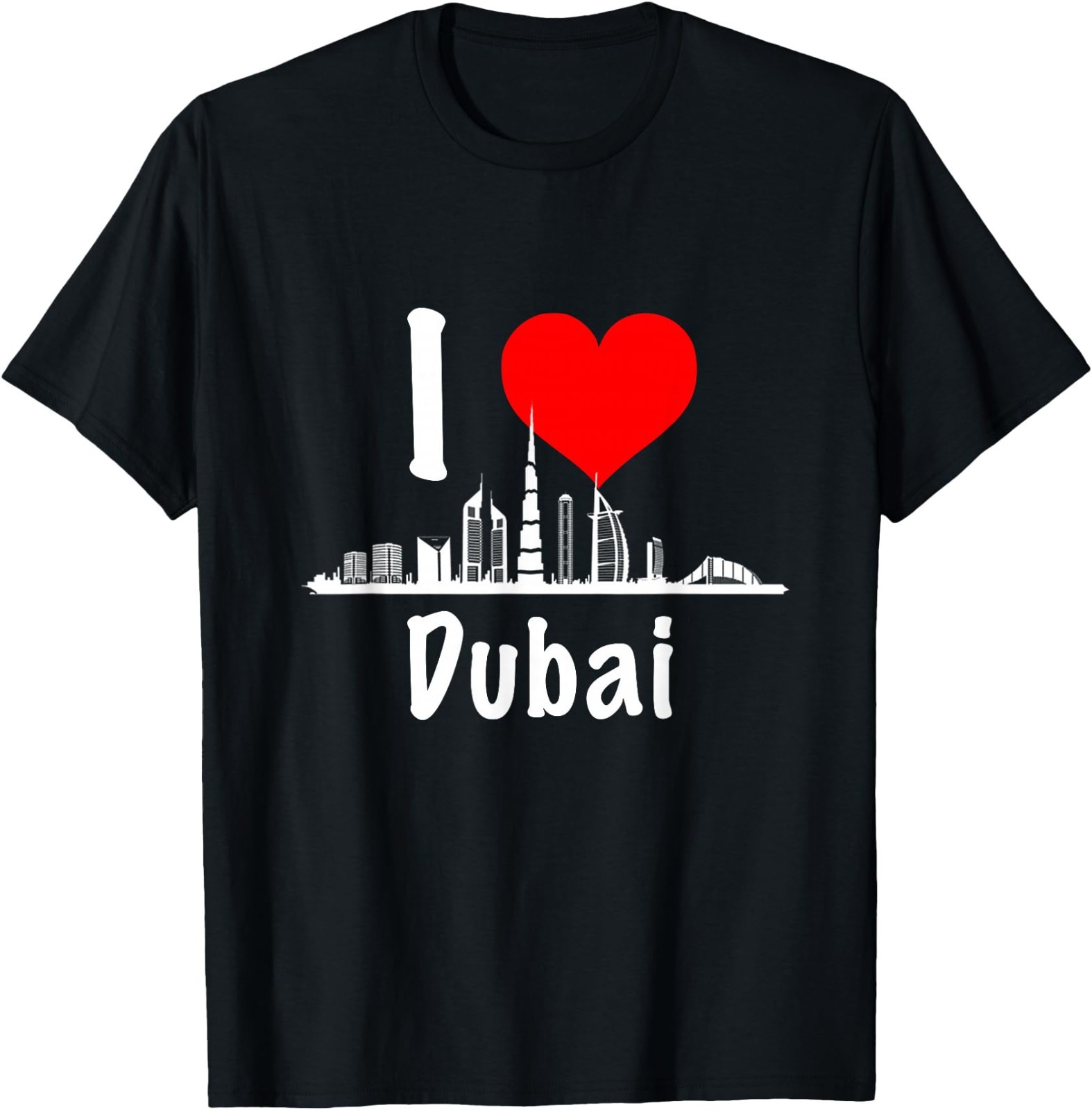 I Love Dubai UAE United Arab Emirates Skyscrapers Heart T-Shirt