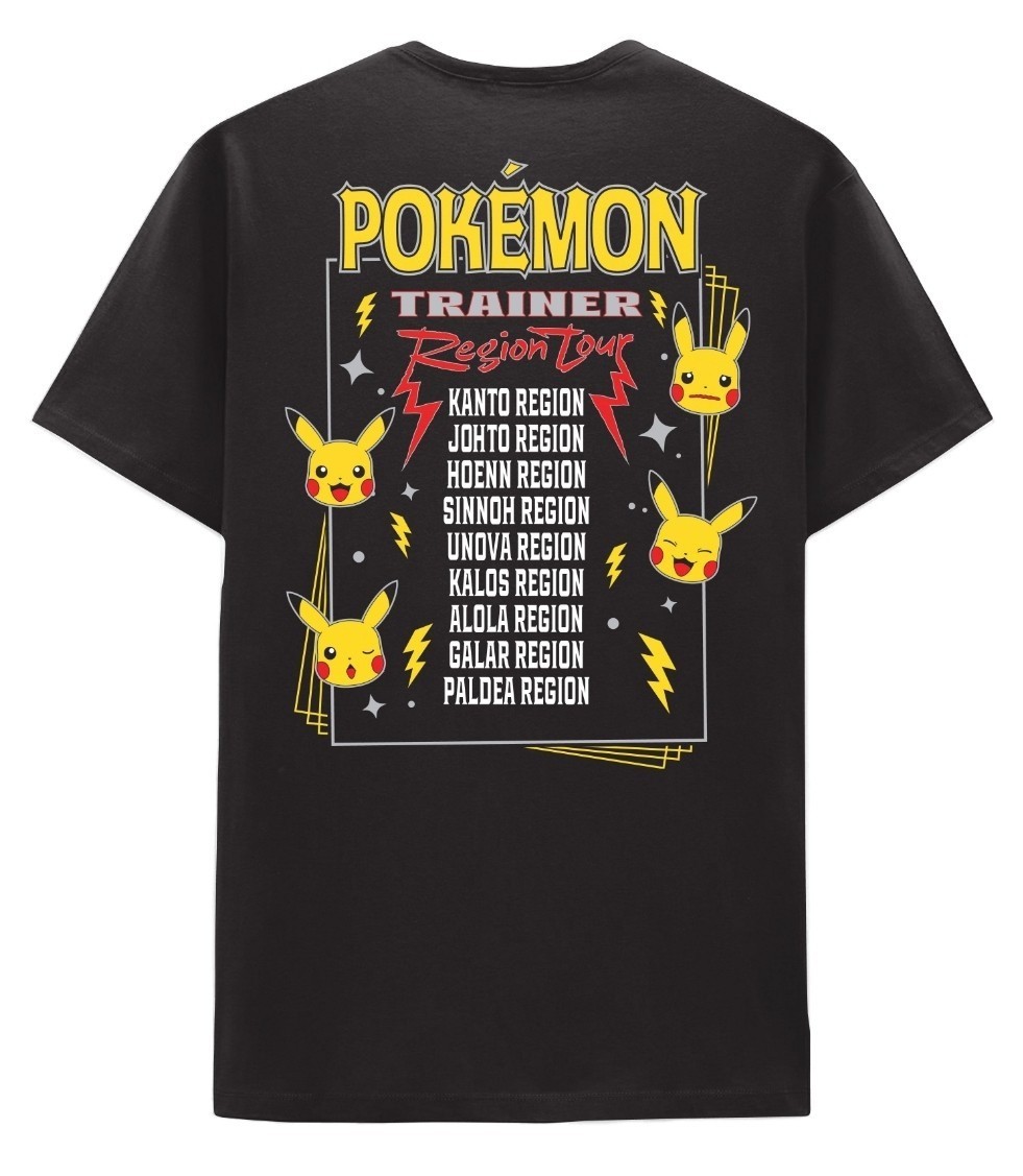 Pokemon Trainer Pikachu Concert Tour Adult US XL Graphic T-Shirt Tee Black