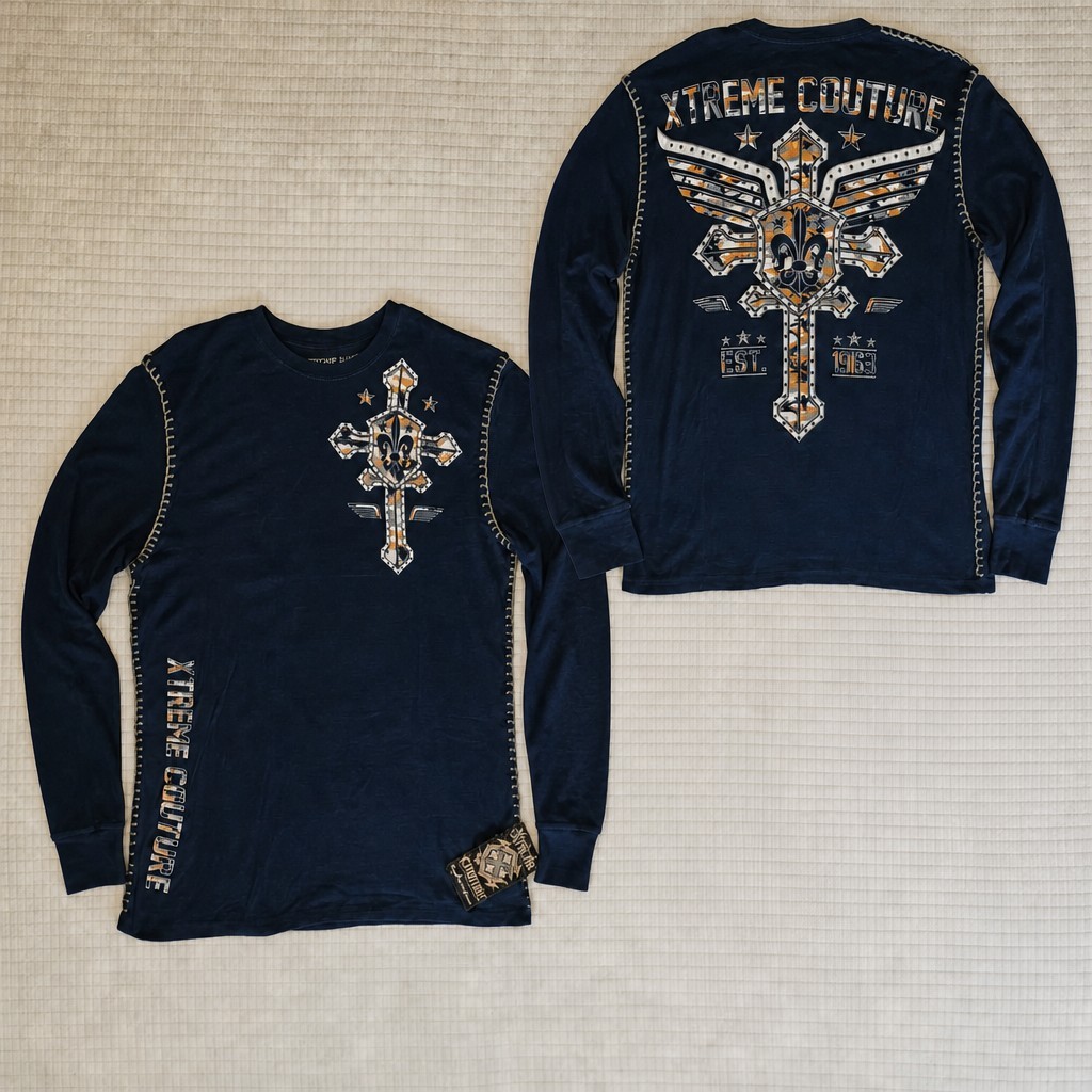 Xtreme Couture AFFLICTION Men&rsquo;s Thermal SOLDIER OF FAITH Biker Wings XL
