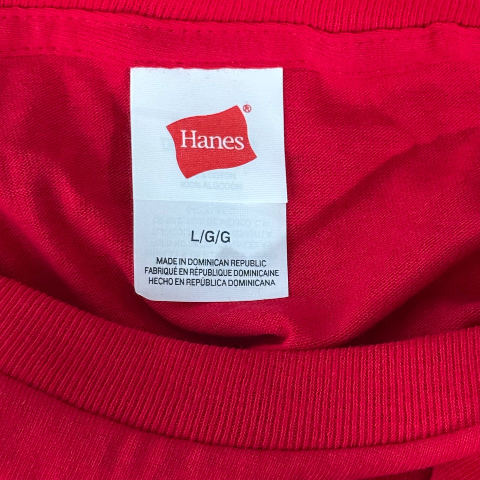 Hanes Mens Large 4 Pack T Shirt Deep Red Cotton Crew Neck Basic Essentials Tee