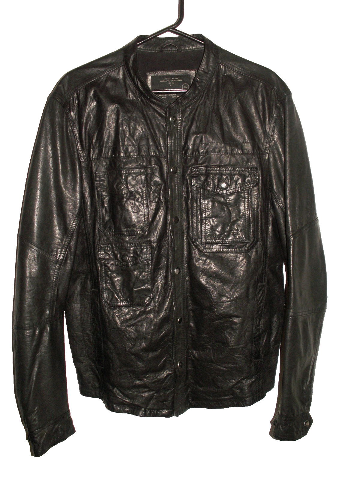 Men&rsquo;s All Saints DENSIG LEATHER SHIRT jacket overshirt XL (ref53) £149.99!!!!!
