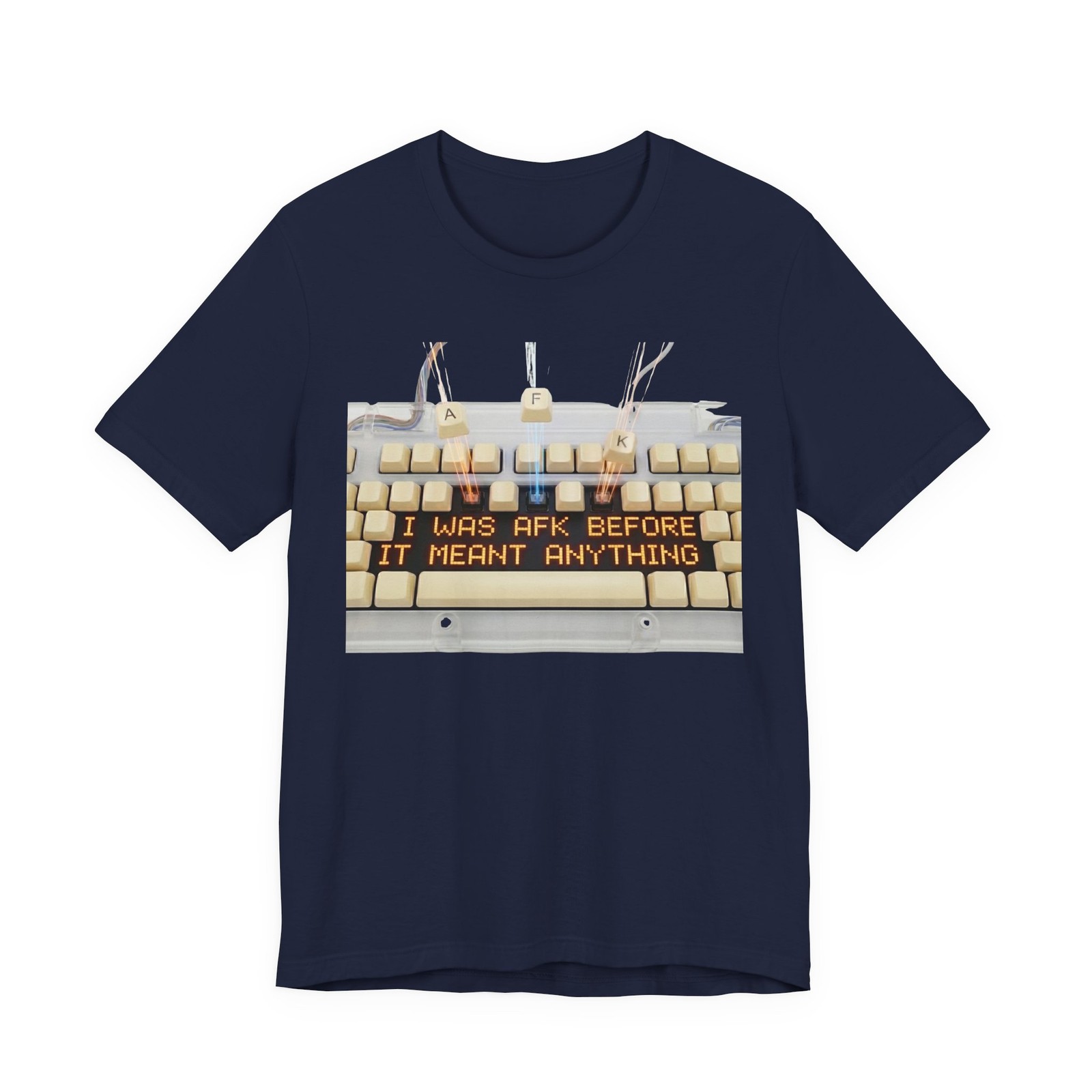 Retro Keyboard AFK T-Shirt | Vintage Gamer Funny Tech Gift | Unisex Cotton Tee