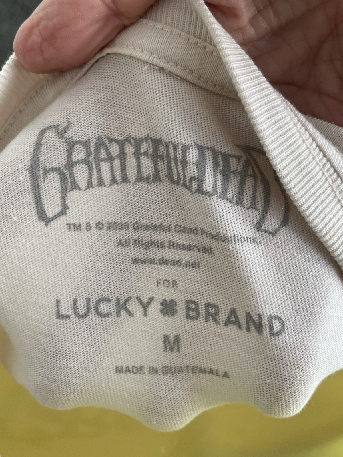NWT Lucky Brand Grateful Dead White Sand Real Skull Graphic Tee M