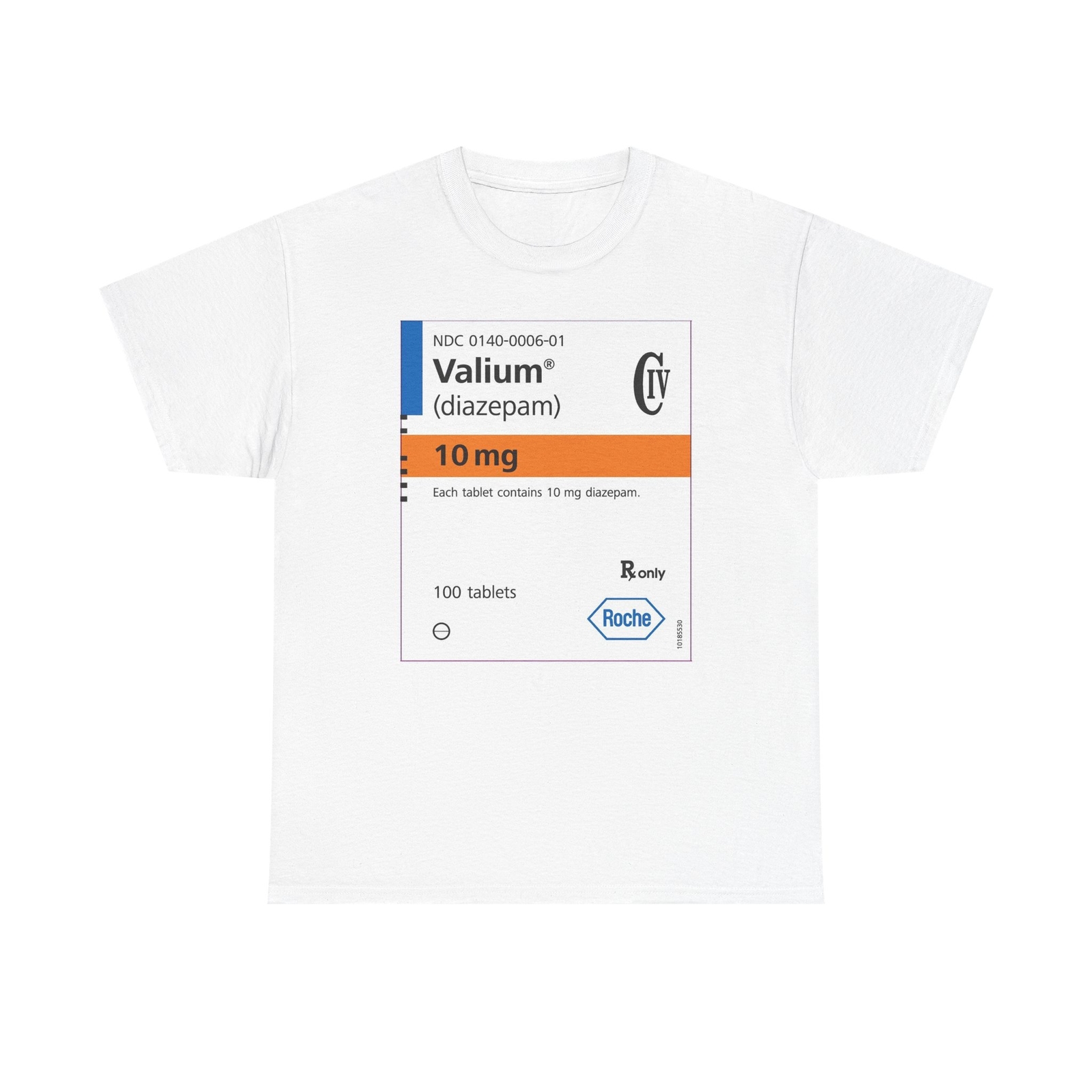 Valium 10mg Drug Label Unisex Tee, Retro Medication T-Shirt, Vintage Pharmacy
