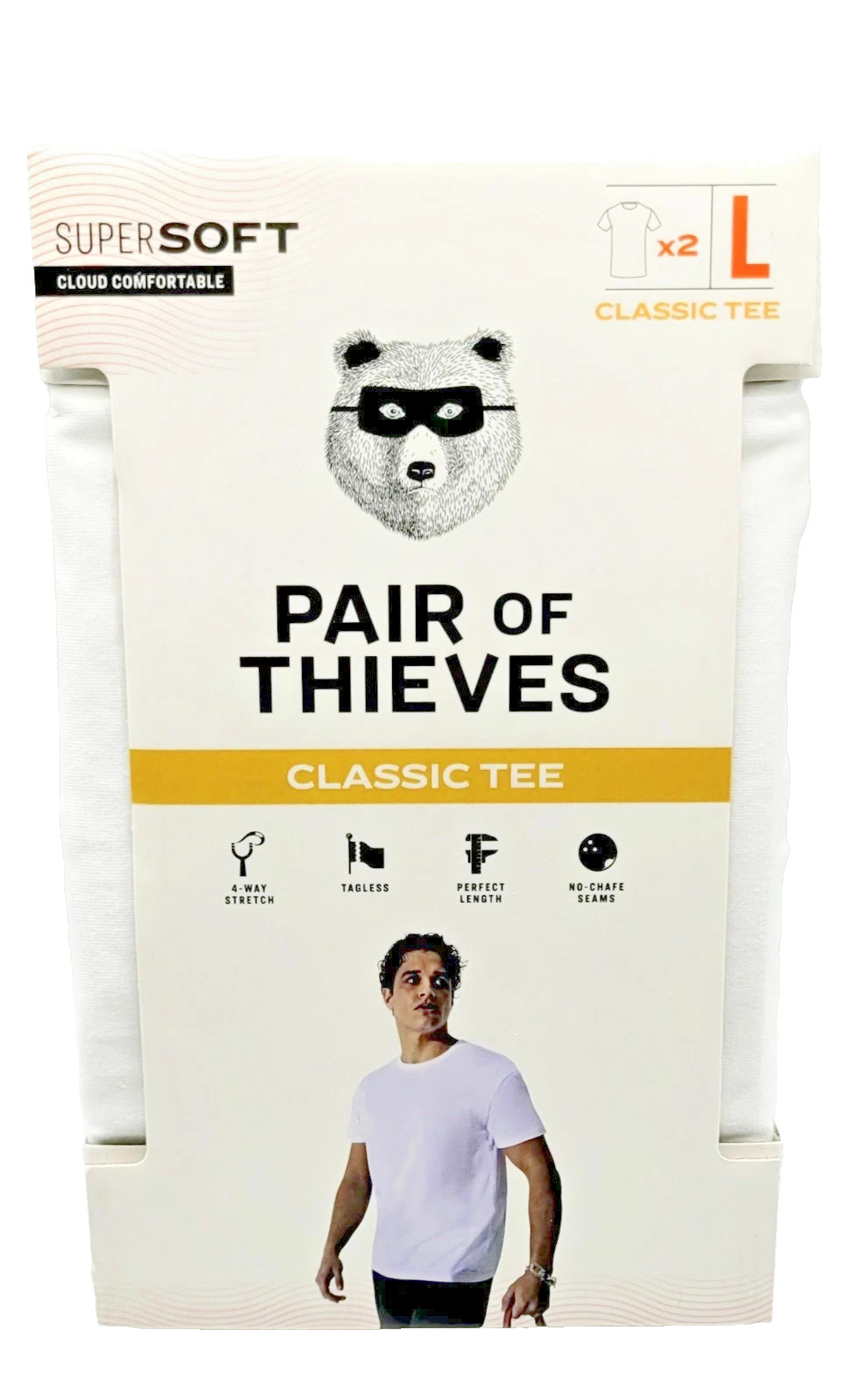 Pair of Thieves Men&rsquo;s Classic tee Crewneck Tees 2pk White Large New in Package