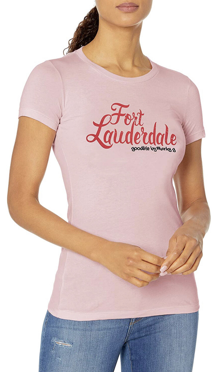 Goodlife by Marky G – Fort Lauderdal ￼- Graphic Women’s T-shirt Pink – Large