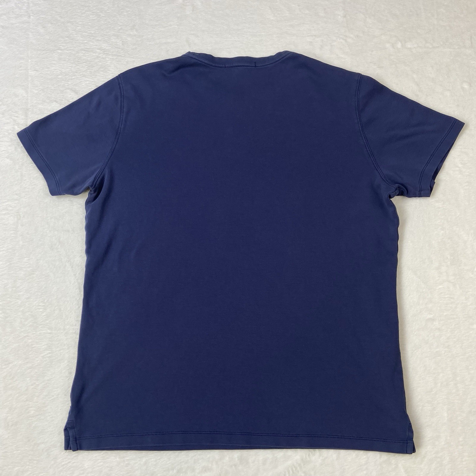 Robert Barakett L Navy Blue Pima Cotton Crew Neck Mens T-Shirt Short Sleeve Tee