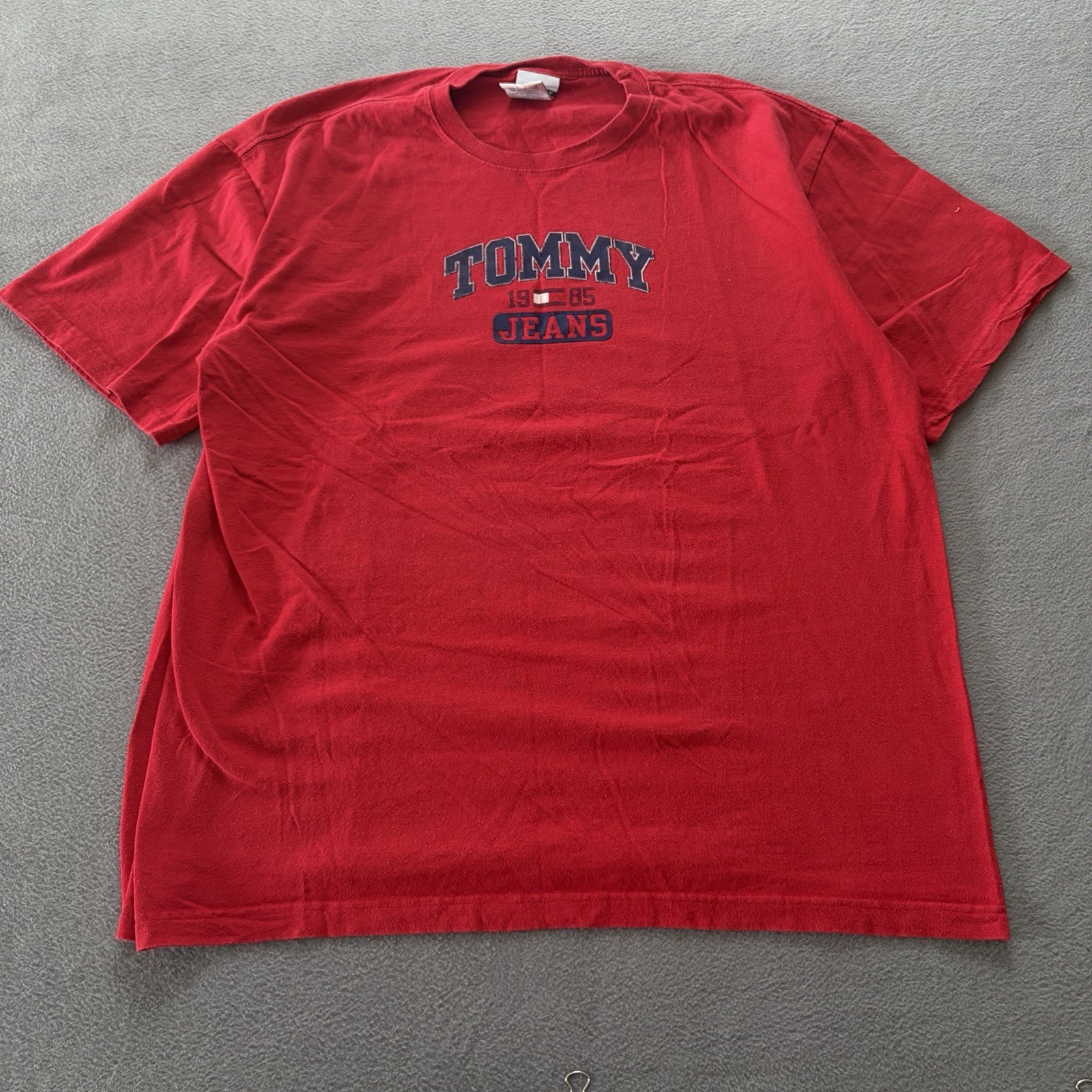 Vintage Tommy Hilfiger Shirt Mens Extra Large XL Gray Made in USA 90s Cotton