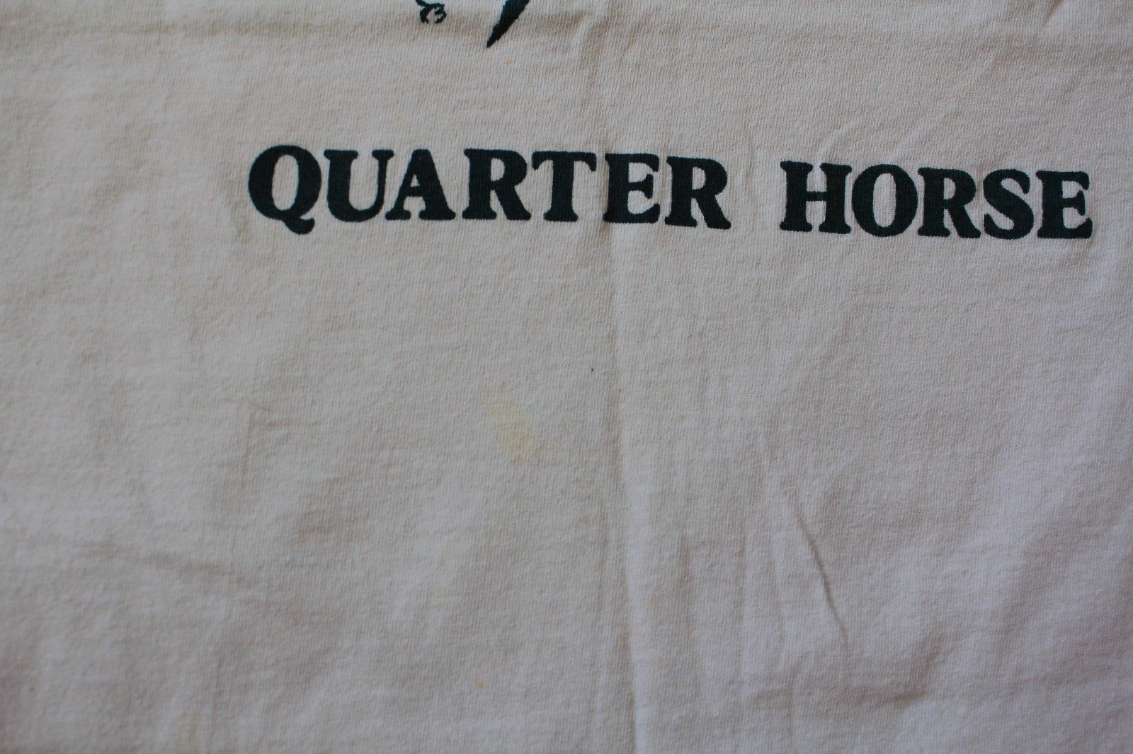 Vintage Quarter Horse Shirt Cream Maroon and Hunter Green XL Used