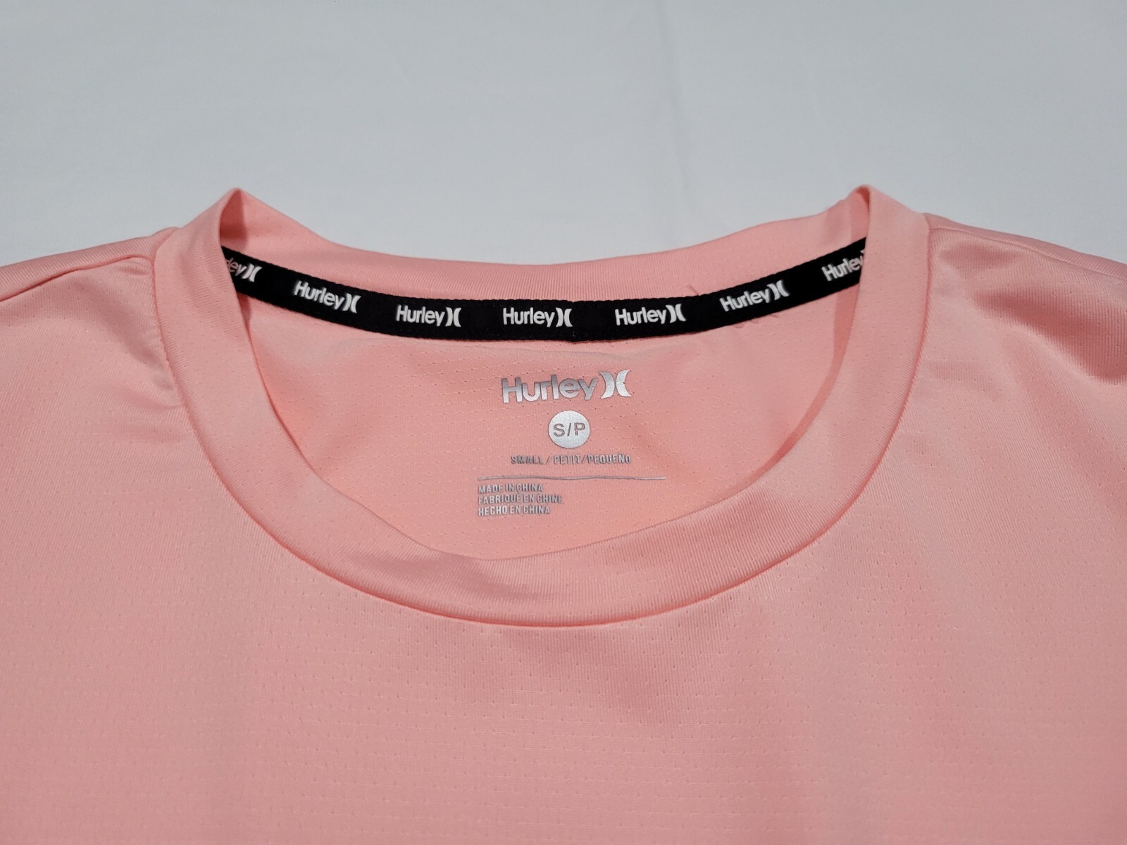 Hurley Mens Performance Essentials Block Logo Apricot Blush Multi Sports Shirt