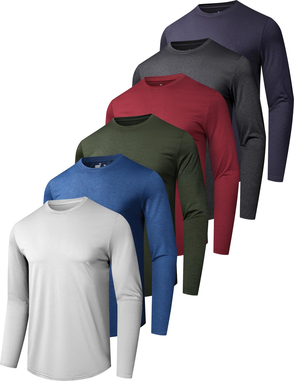 6 Pack Men&rsquo;s Quick Dry Long Sleeve Shirts UPF 50+ UV Sun Protection SPF Moist…