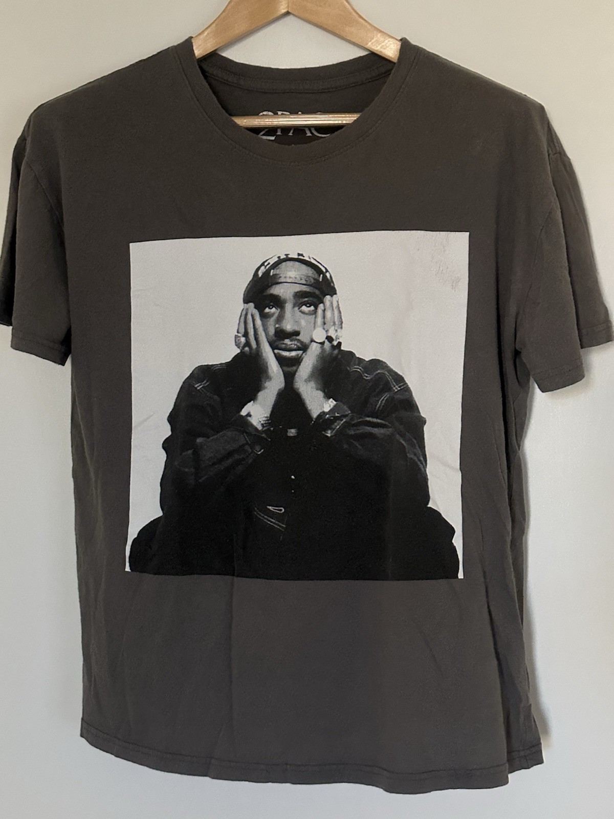 2Pac Tupac Shakur Large Black Graphic Portrait T-Shirt Size L Amaru 2023