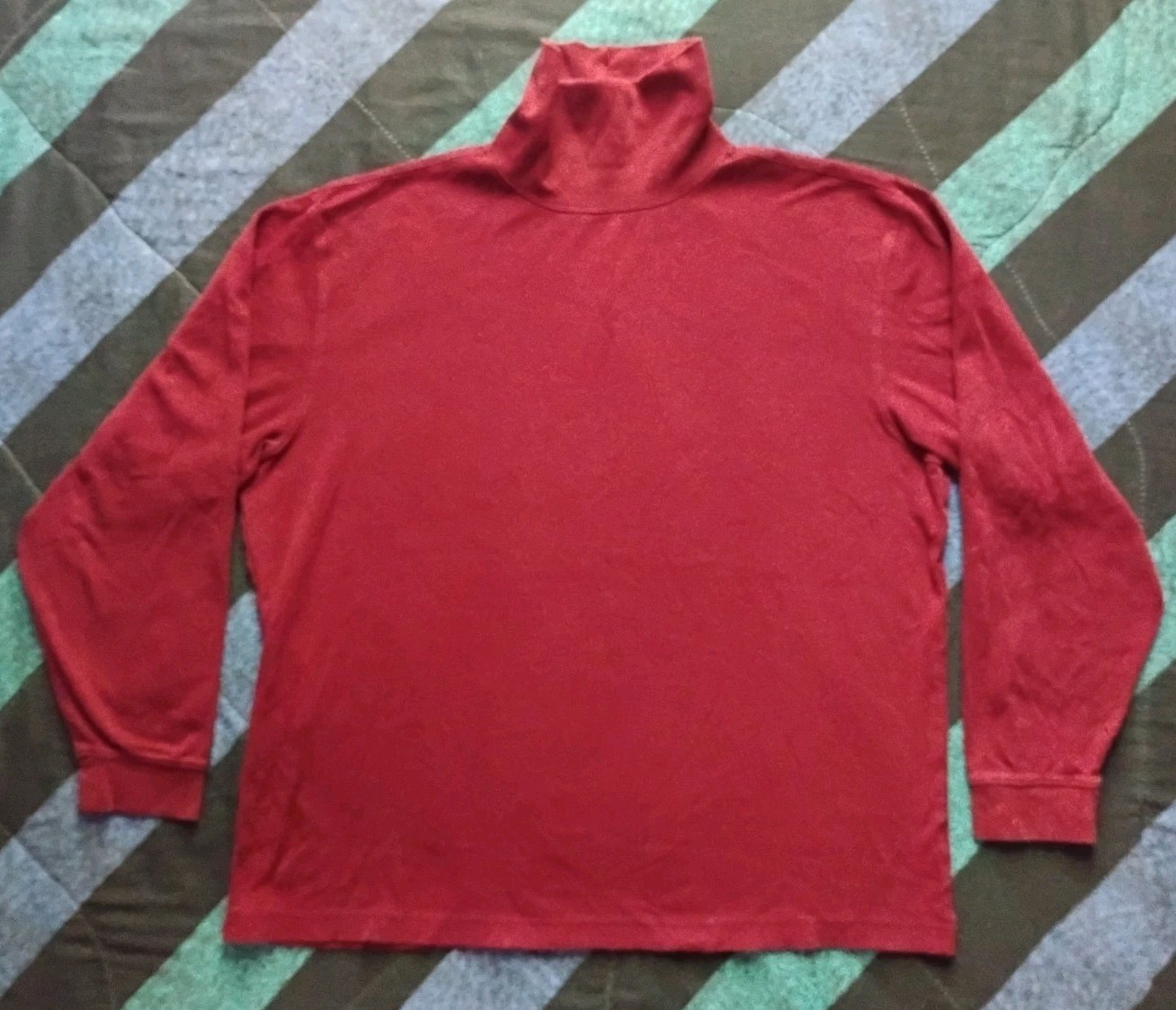 L.L. Bean Long Sleeve Turtle Neck Shirt Men&rsquo;s Large Burgundy