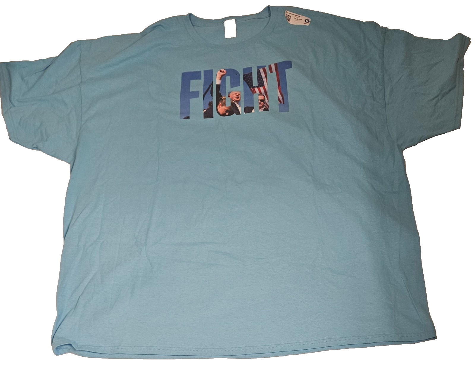 Donald Trump Fight Aquatic Blue 4XL T-Shirt 2024 Political Rally MAGA NWT