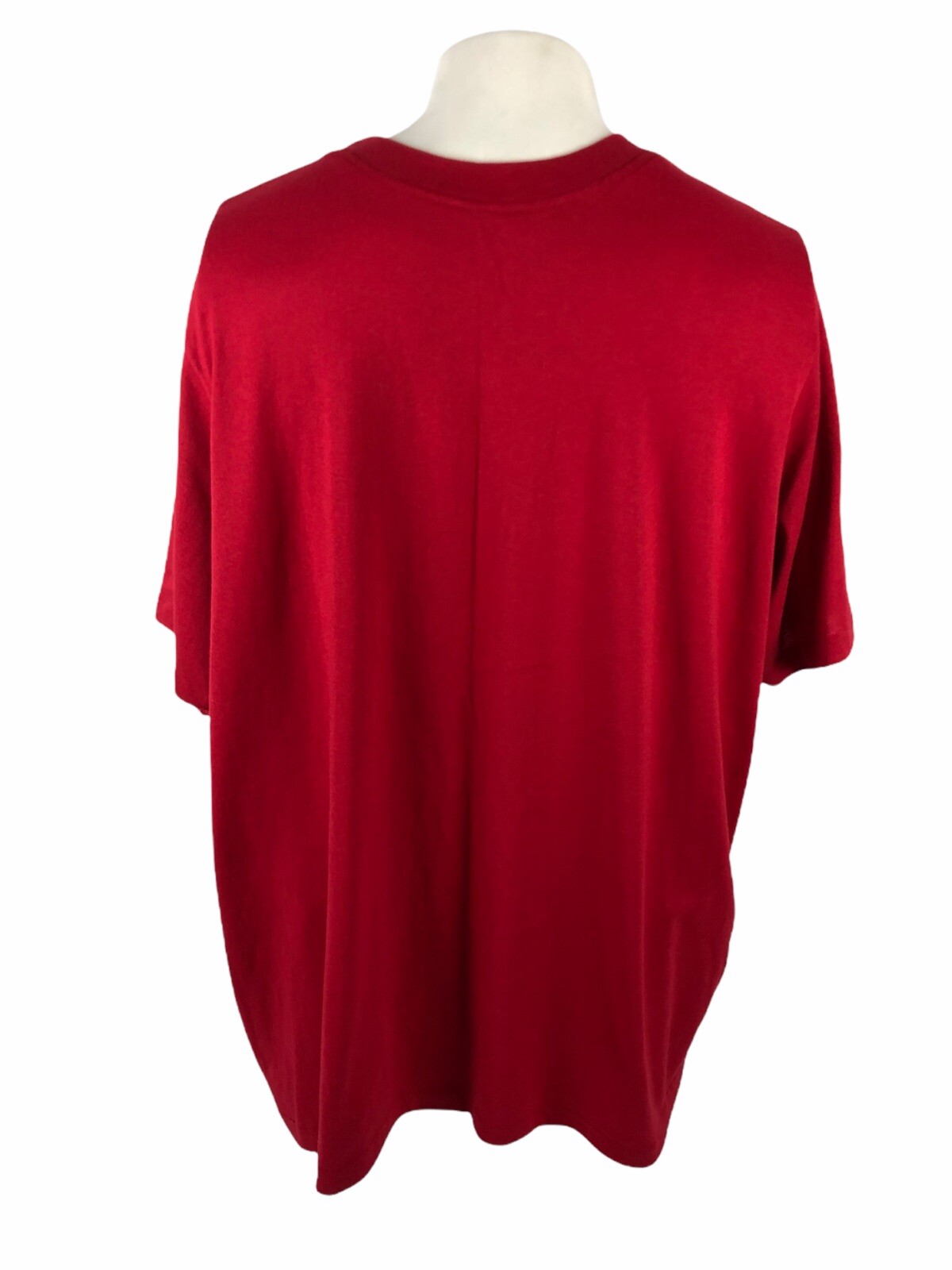 Vintage Men 2XL Shirt Single Stitch Red Made In USA Cotton Blend Blank 50/50 EUC